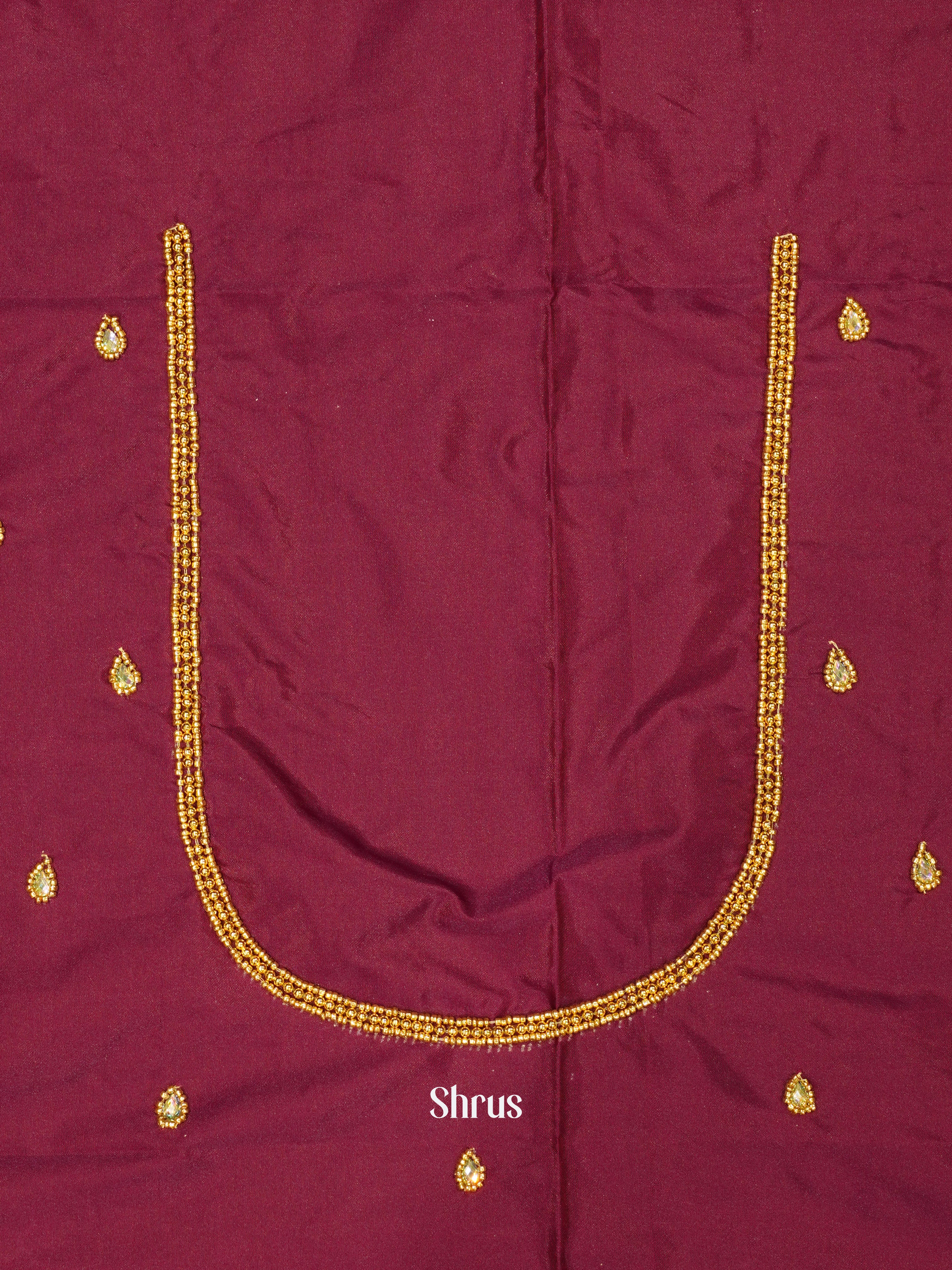 Wine - Aari Blouse - Shop on ShrusEternity.com