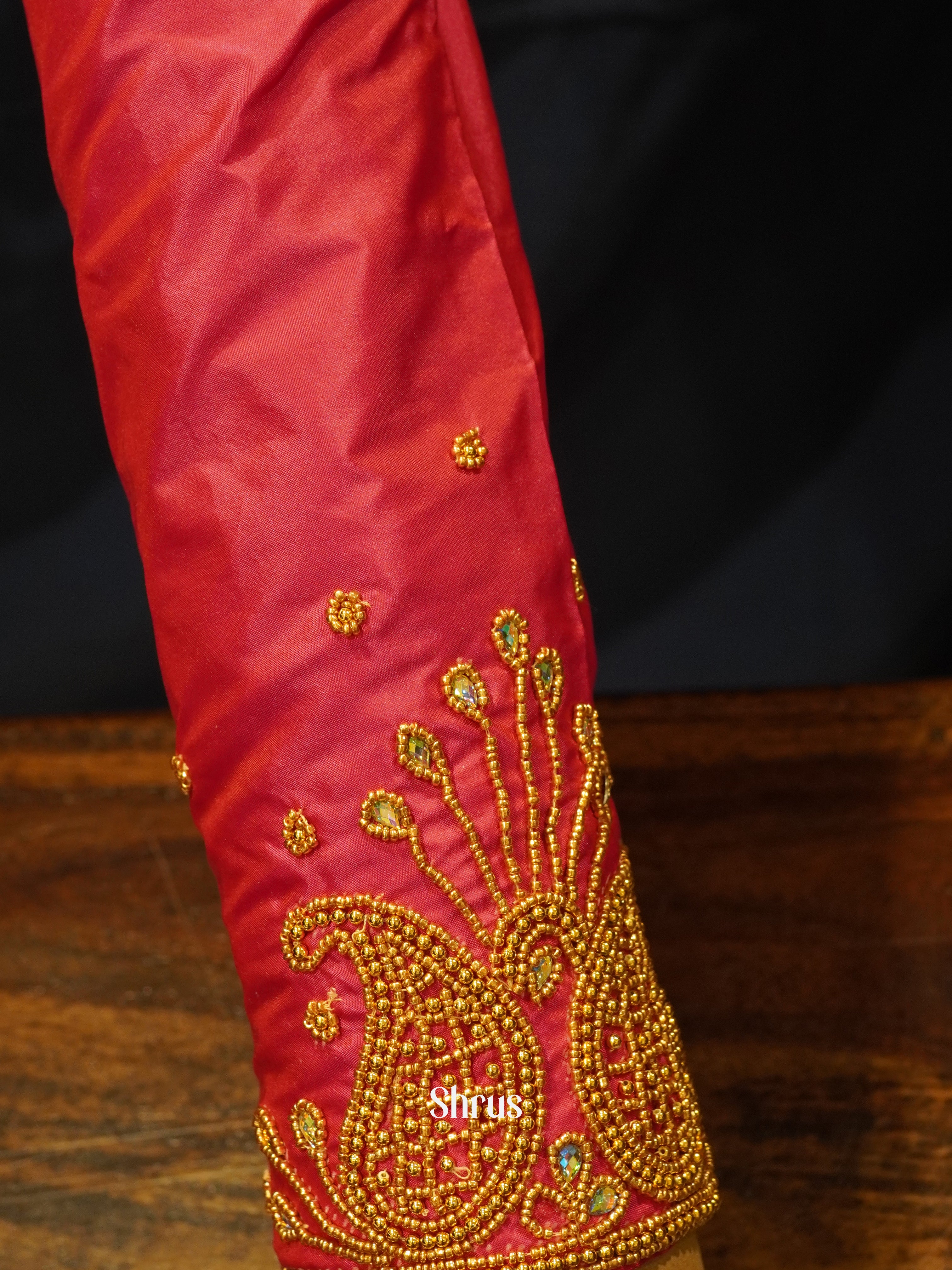 Red - Aari Blouse - Shop on ShrusEternity.com