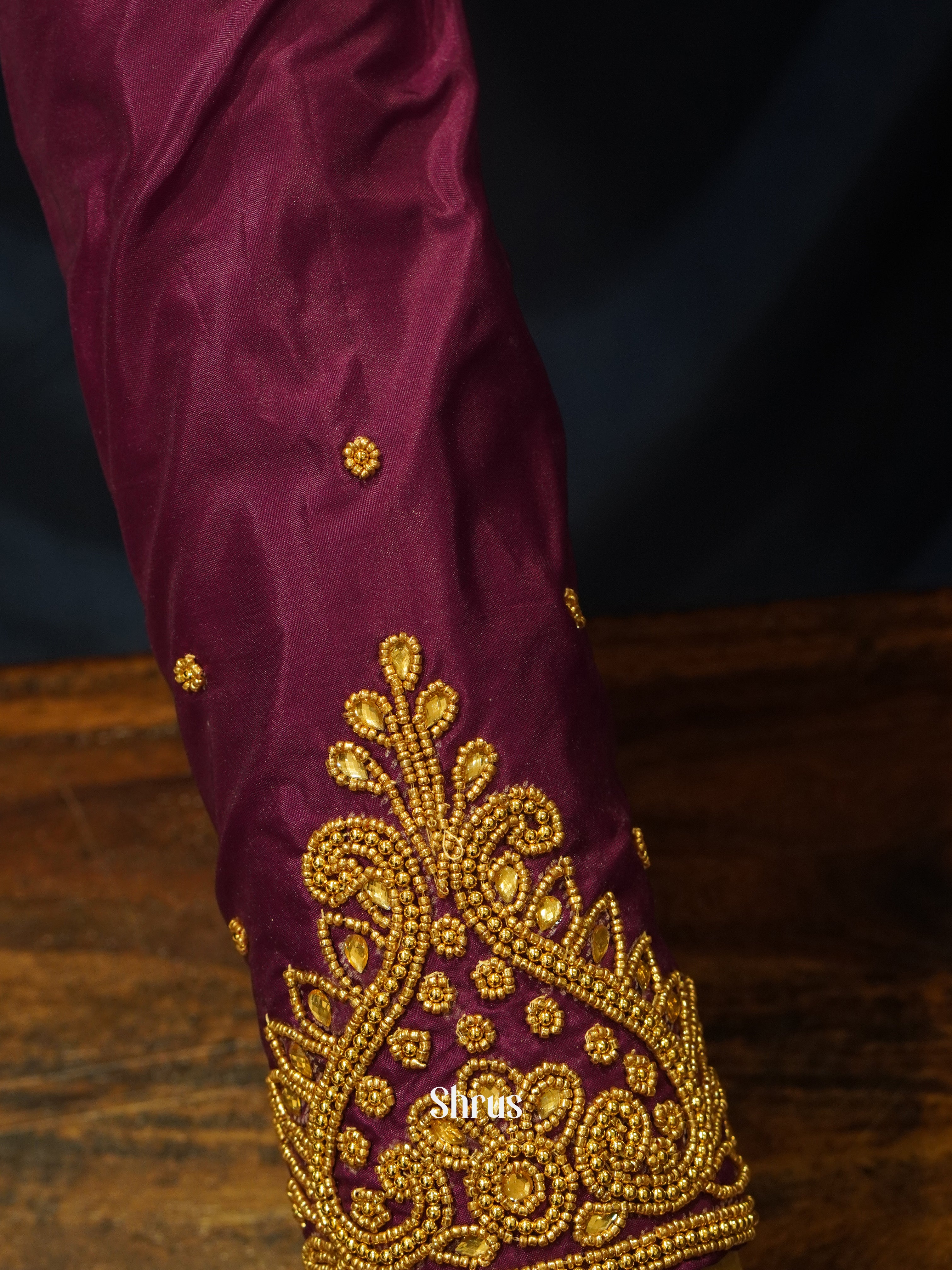 Purple - Aari Blouse - Shop on ShrusEternity.com