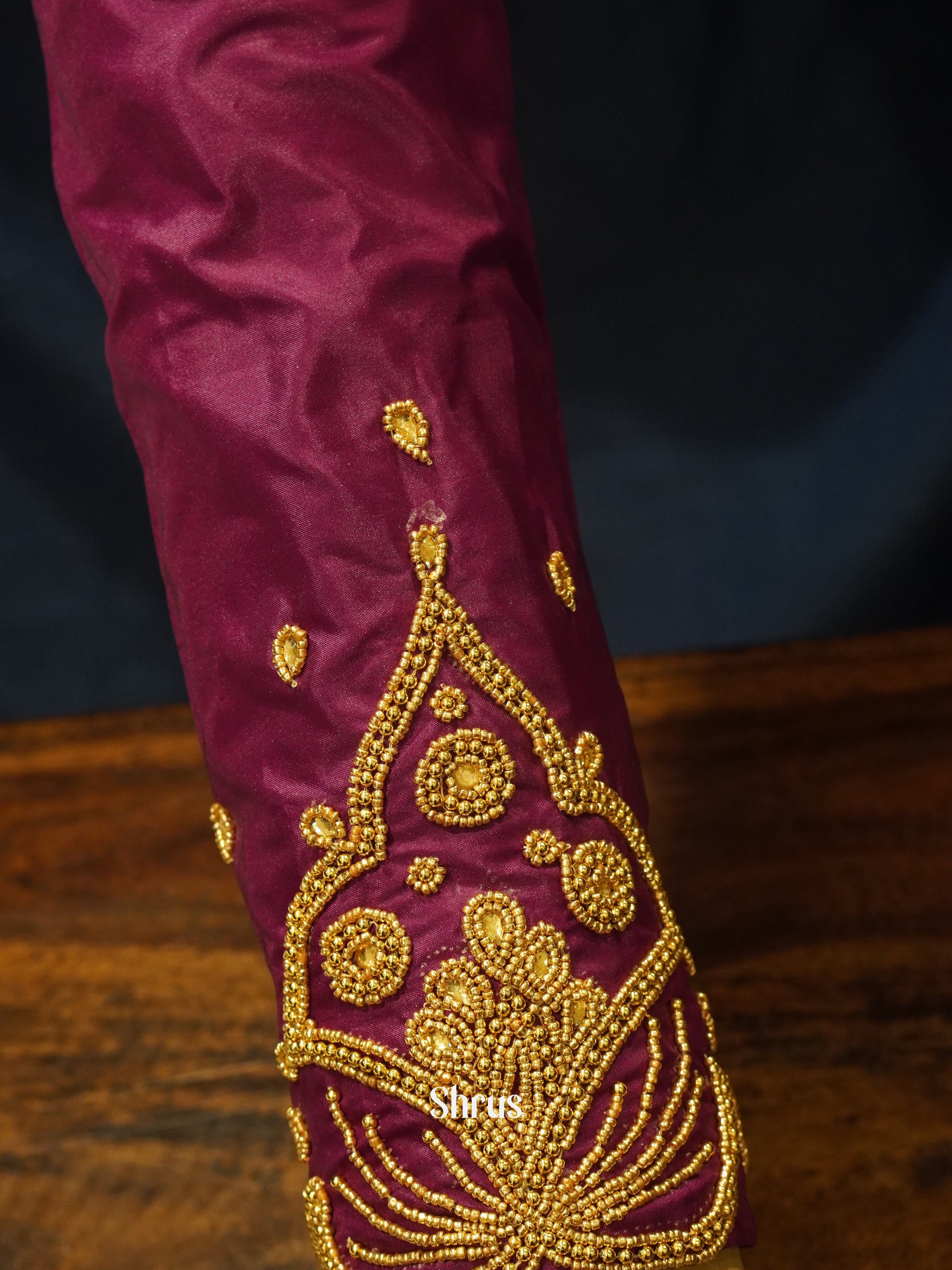 Purple - Aari Blouse - Shop on ShrusEternity.com