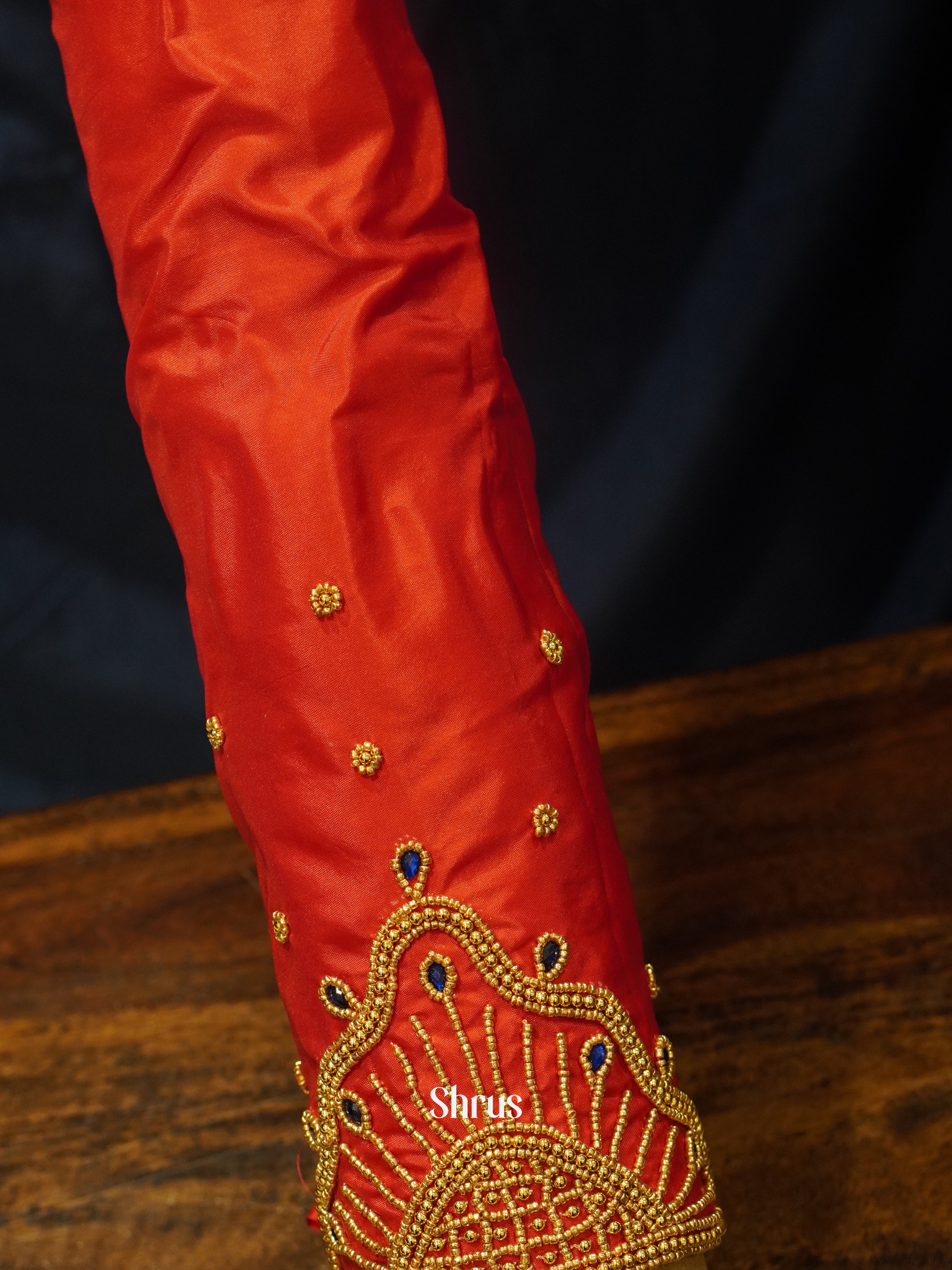 Red - Aari Blouse - Shop on ShrusEternity.com