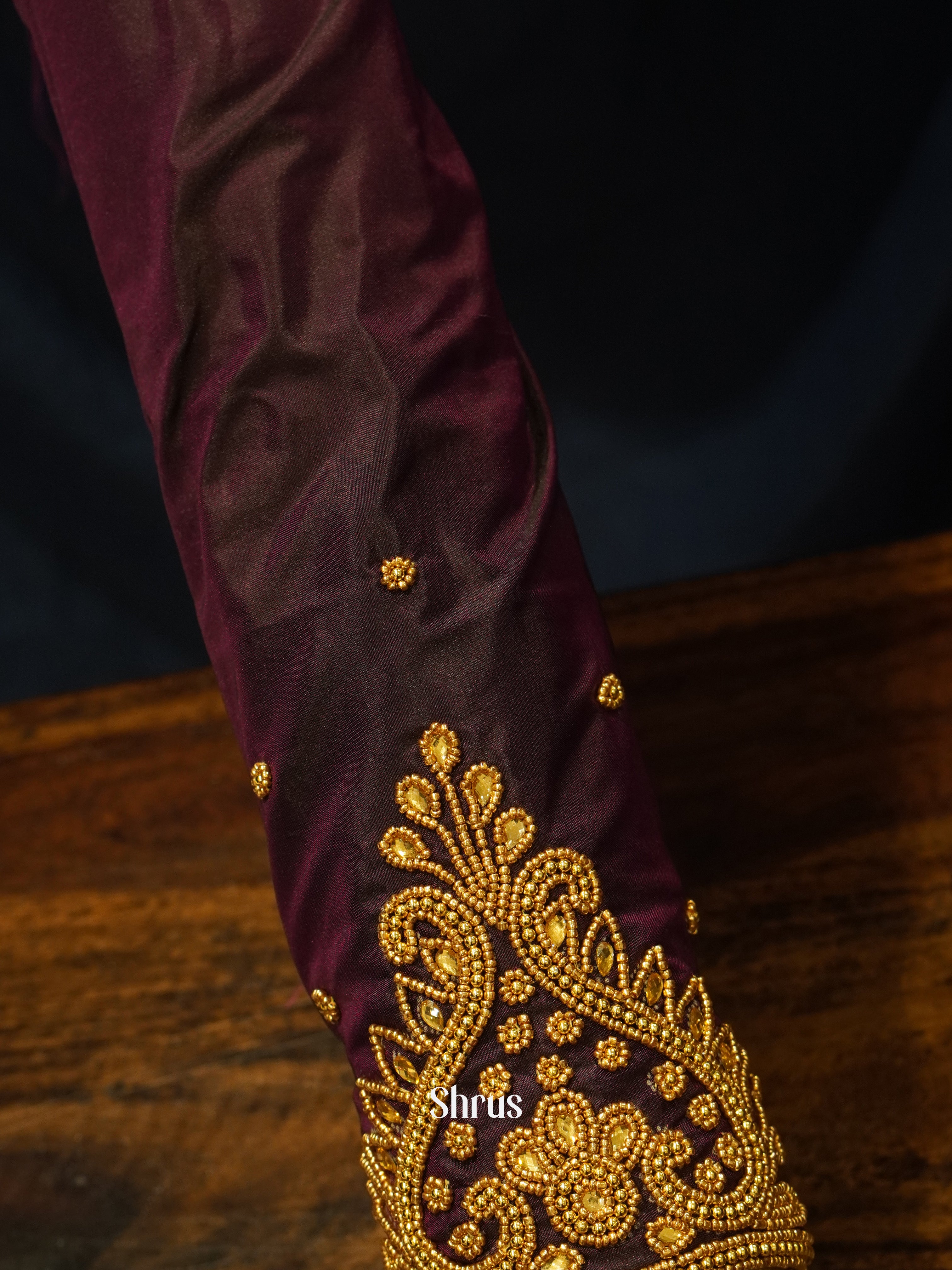 Brown - Aari Blouse - Shop on ShrusEternity.com