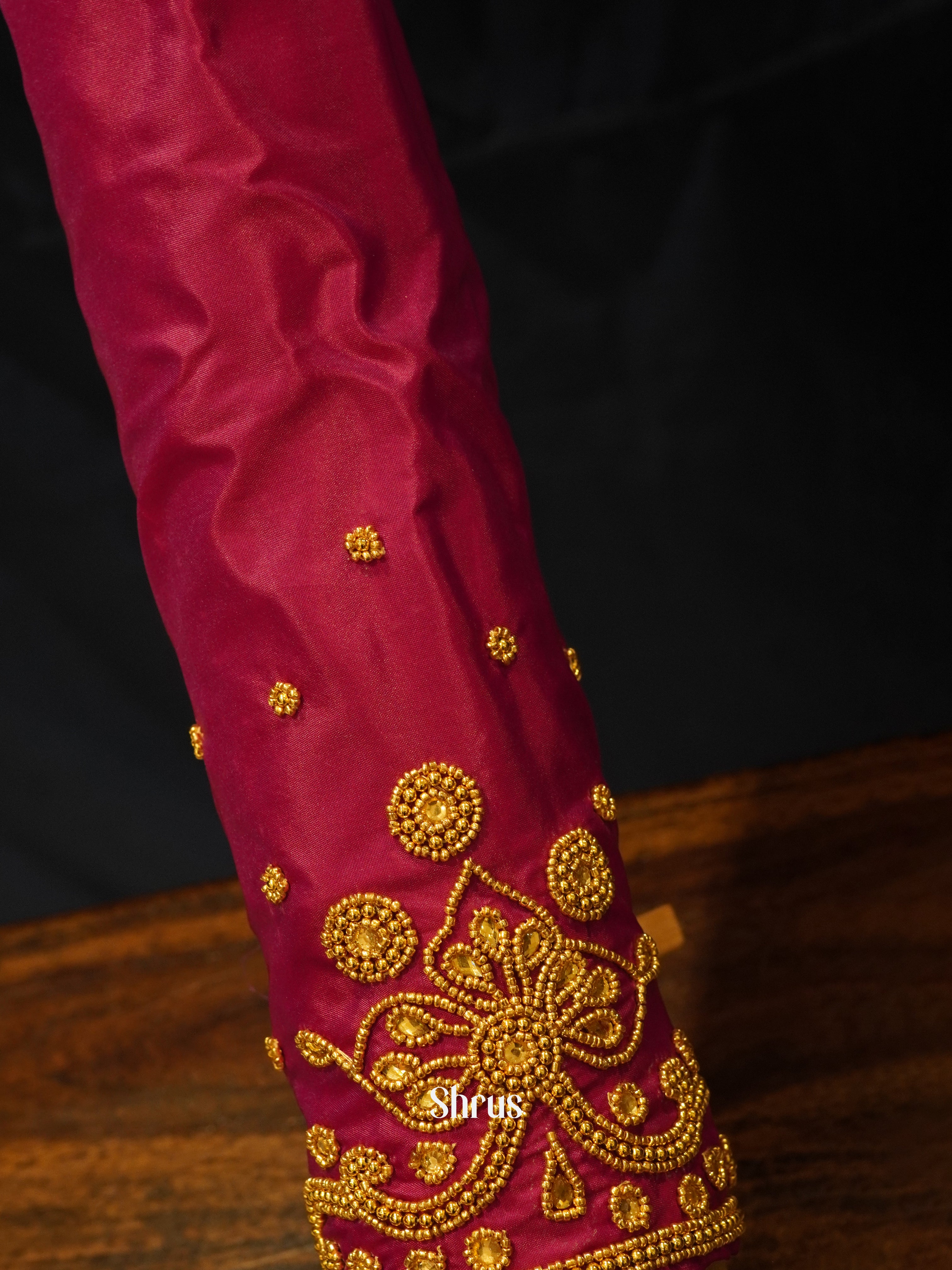 Maroon - Aari Blouse - Shop on ShrusEternity.com