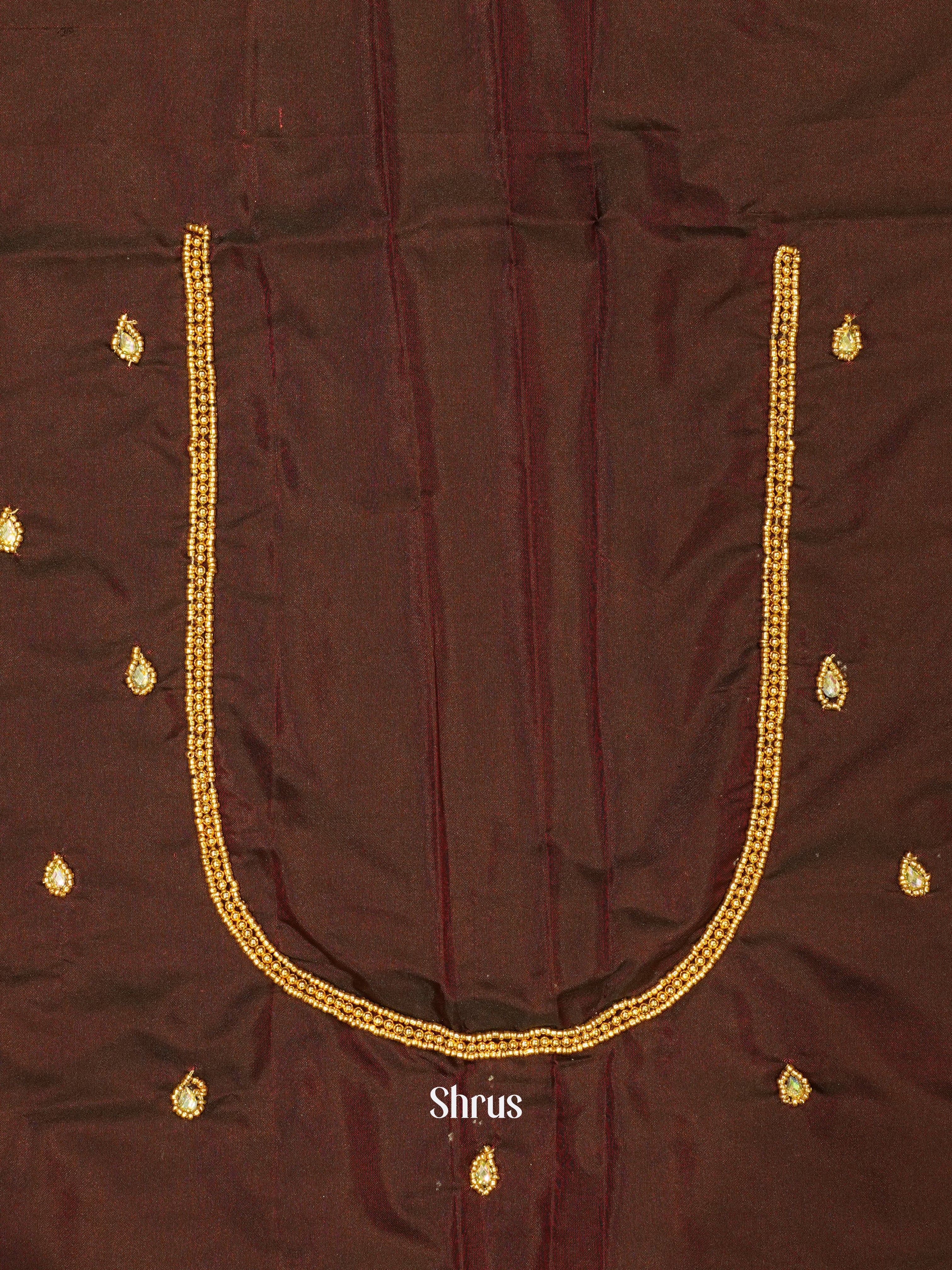 Brown - Aari Blouse - Shop on ShrusEternity.com