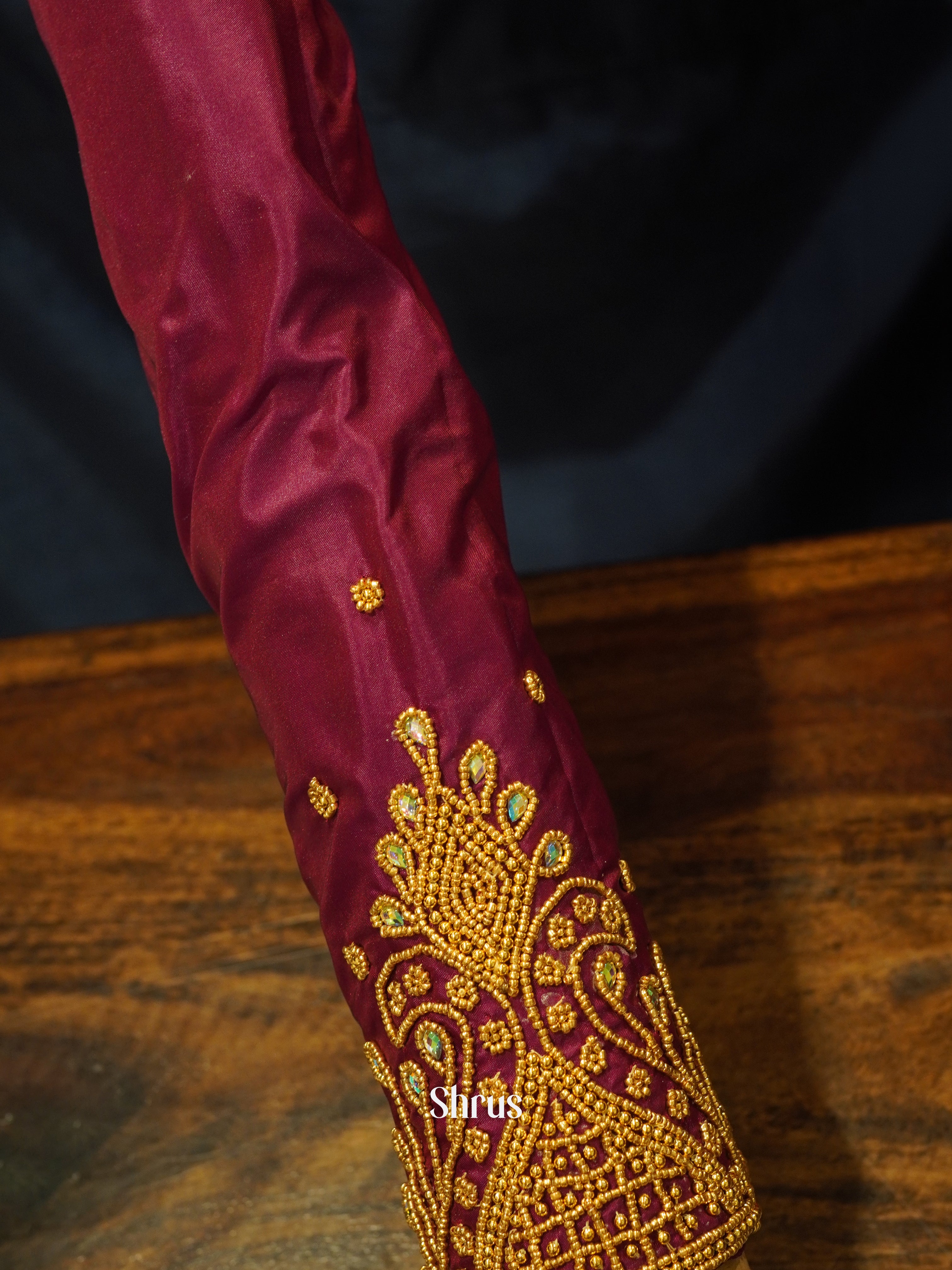 Maroon - Aari Blouse - Shop on ShrusEternity.com