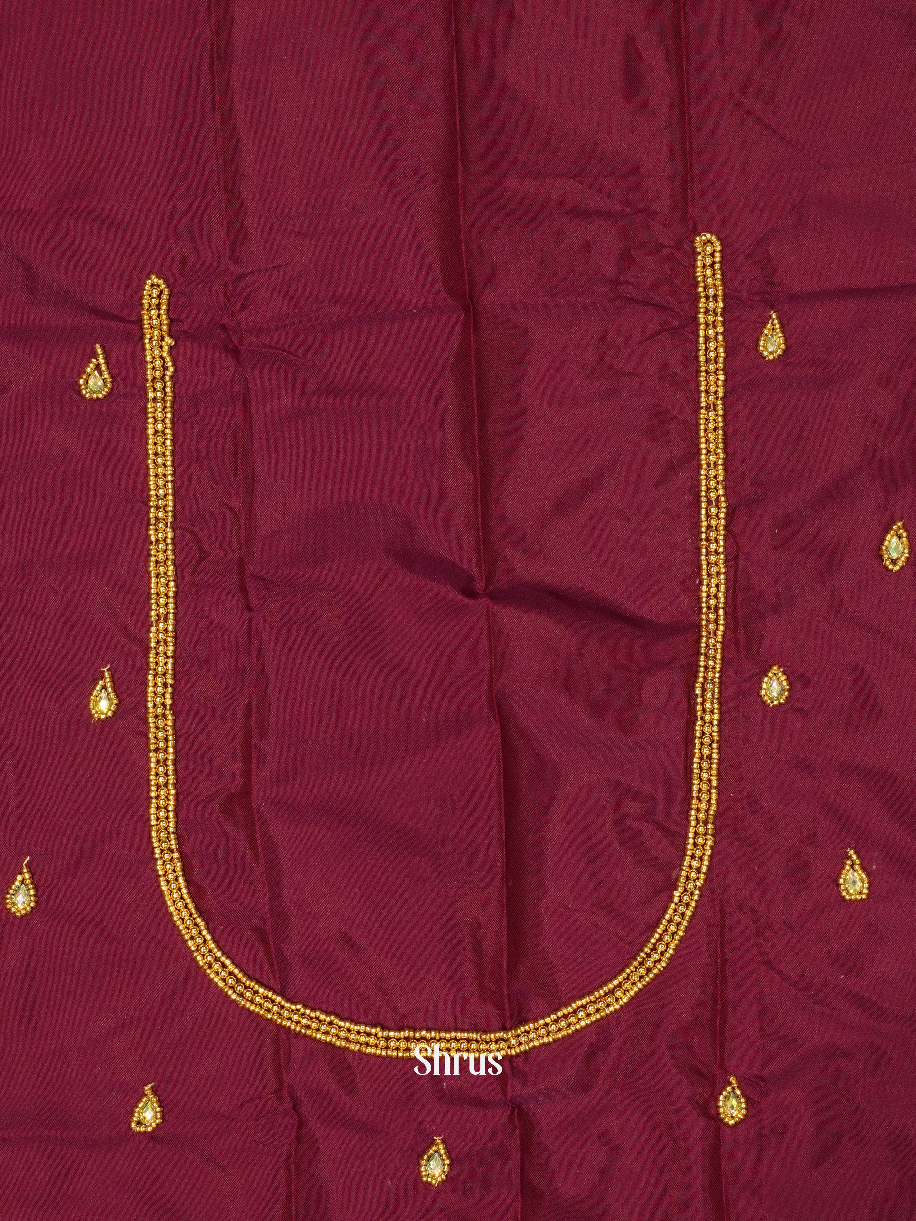Maroon - Aari Blouse - Shop on ShrusEternity.com