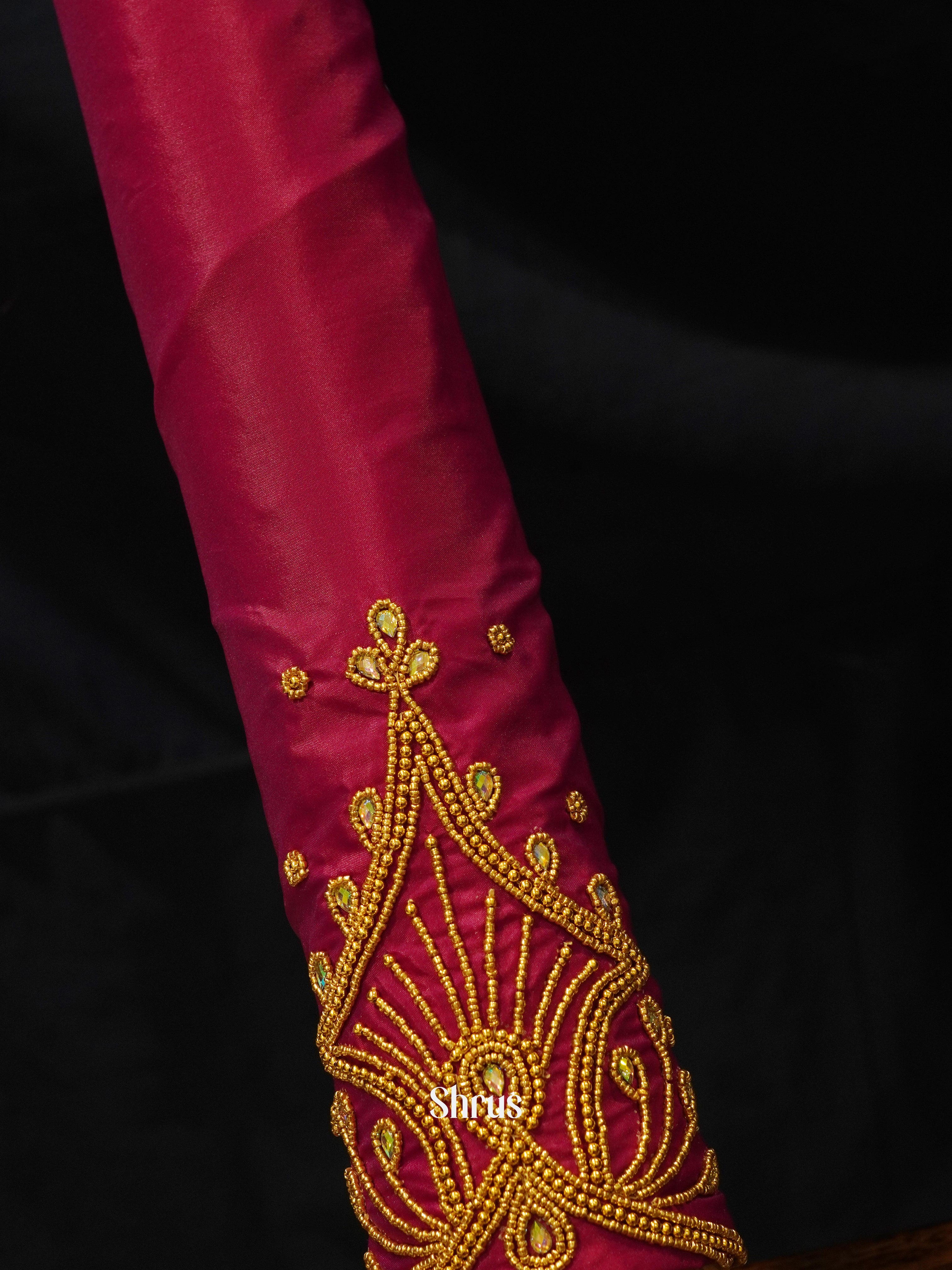 Maroon - Aari Blouse - Shop on ShrusEternity.com