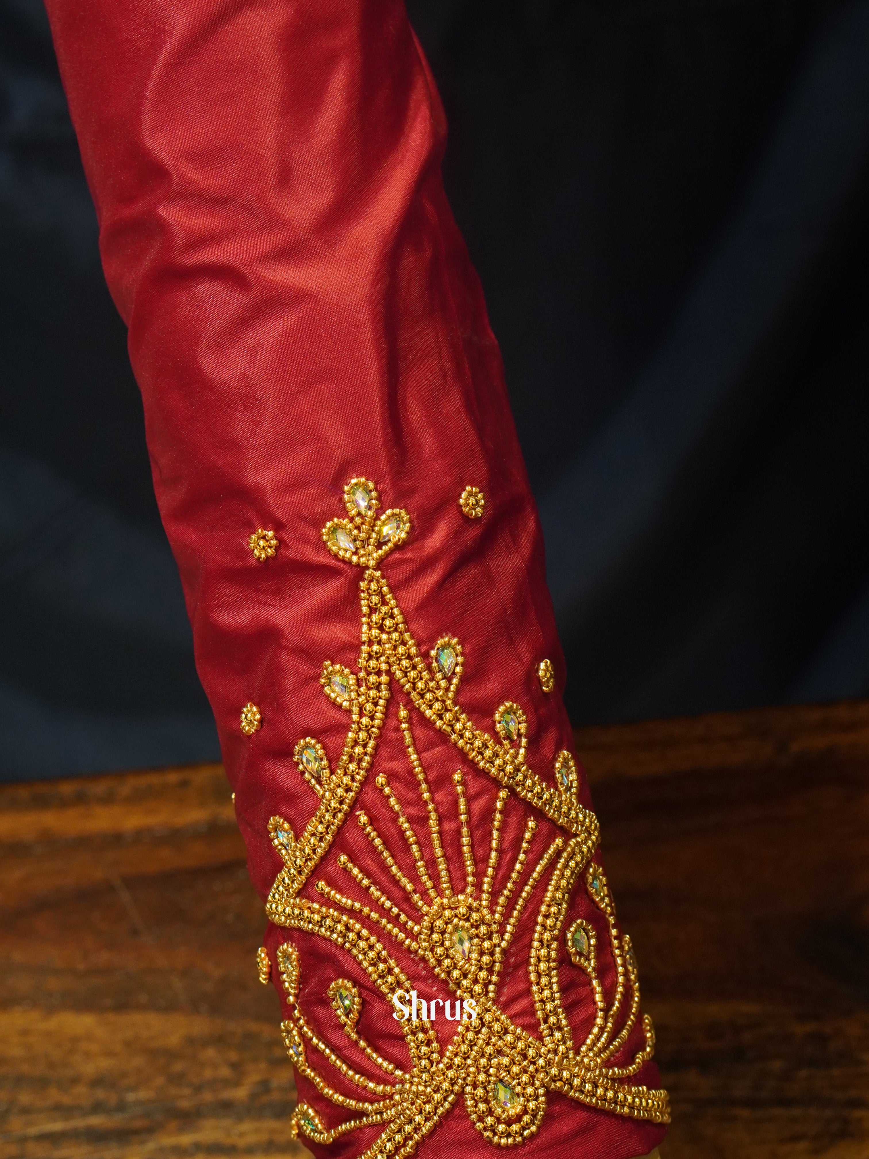 Red - Aari Blouse - Shop on ShrusEternity.com