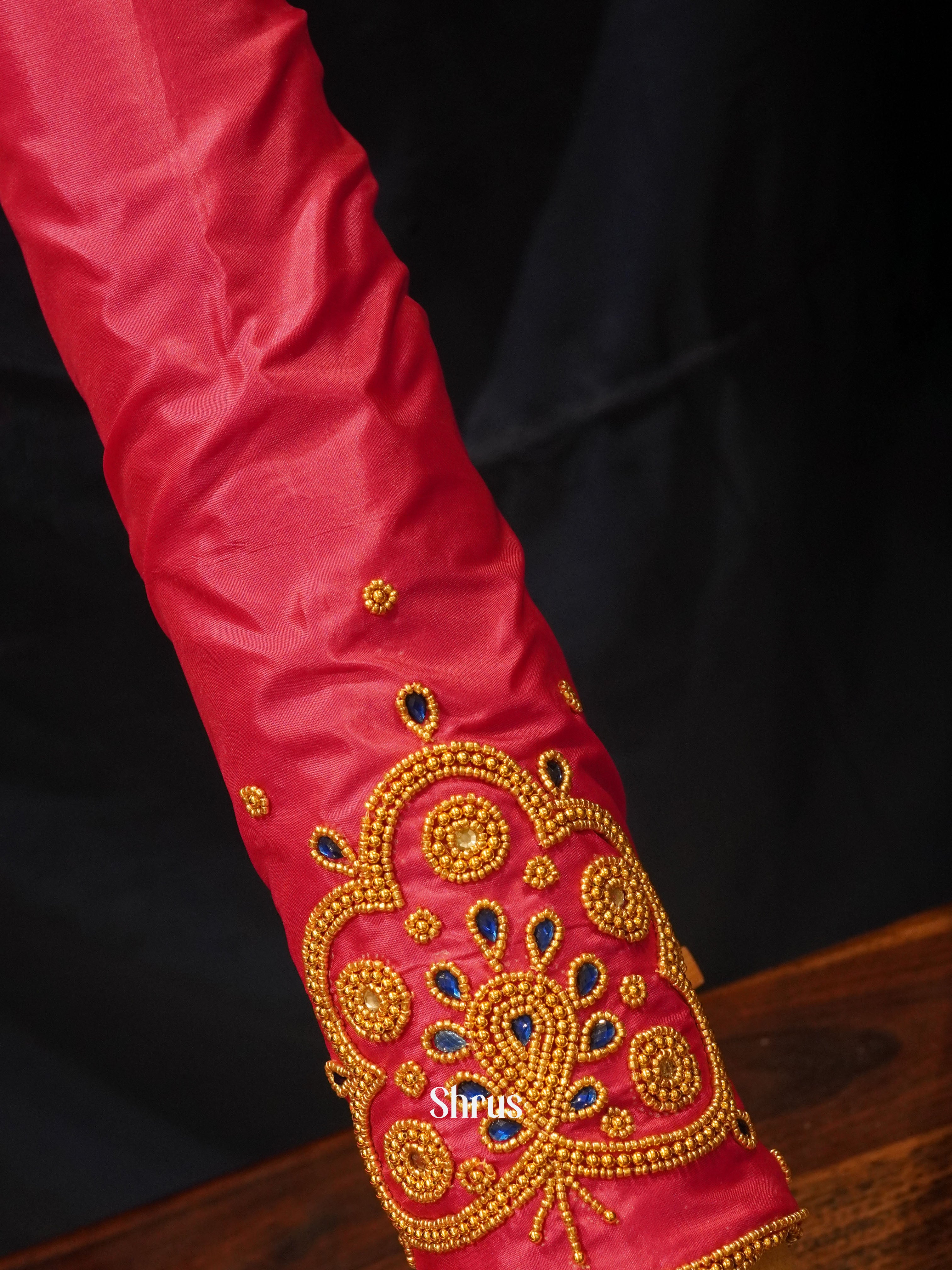 Pink -Aari blouse - Shop on ShrusEternity.com