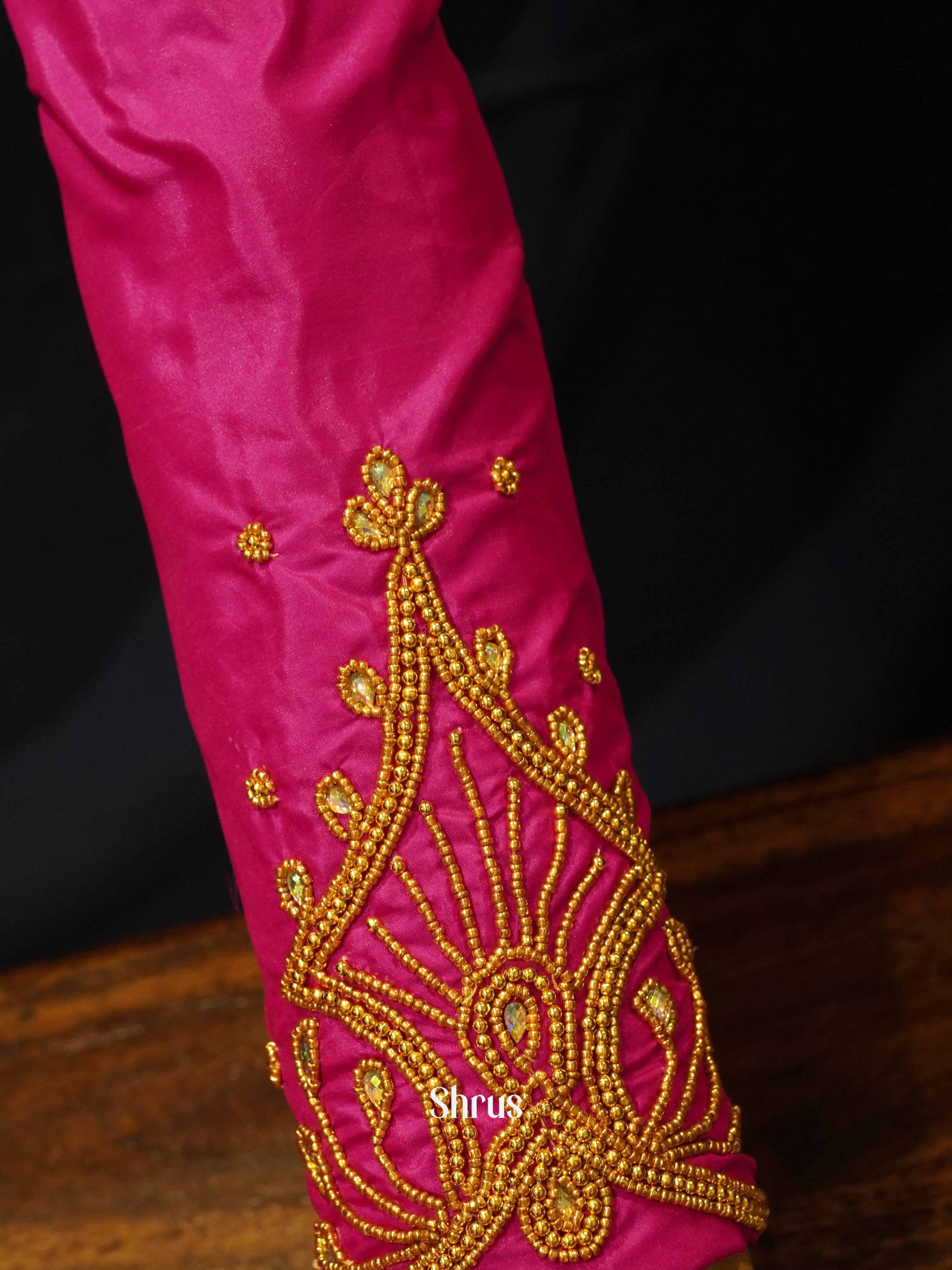 Reddish Pink - Aari Blouse - Shop on ShrusEternity.com