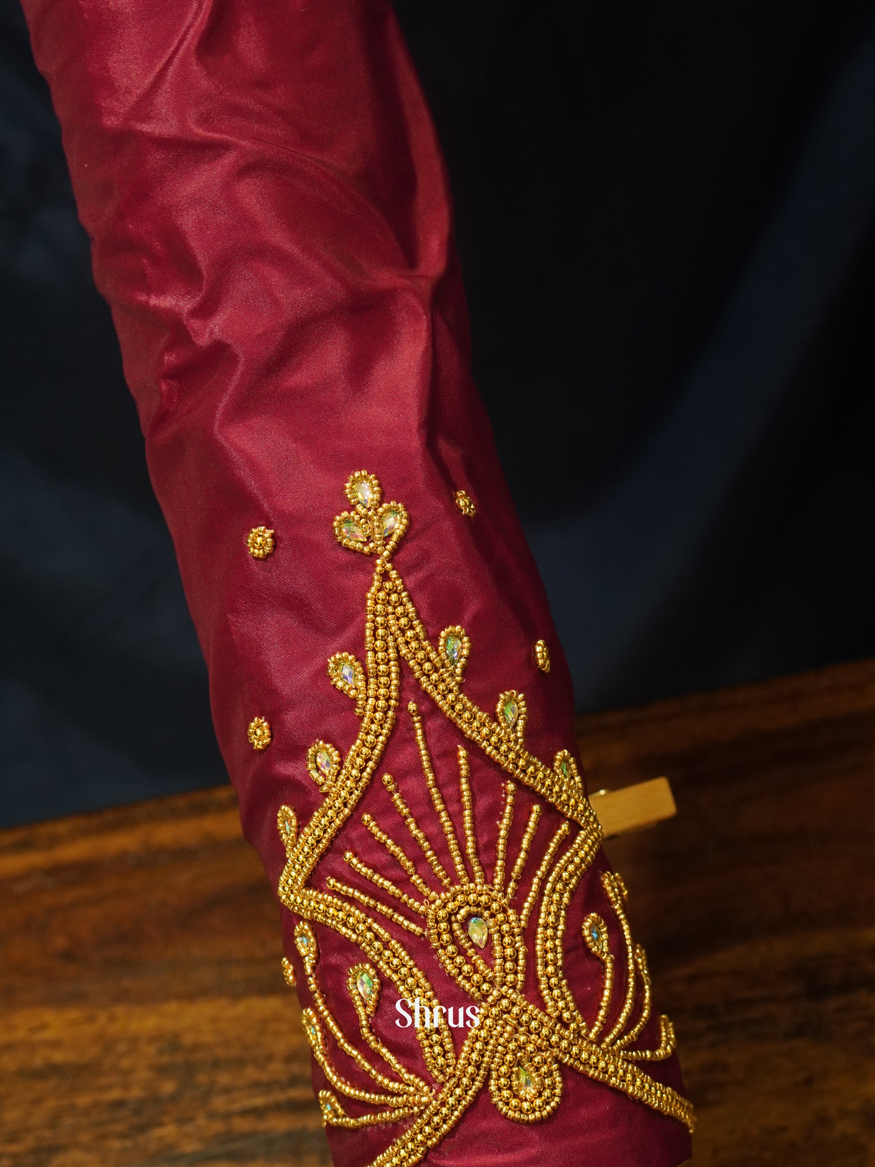 Maroon - Aari Blouse - Shop on ShrusEternity.com