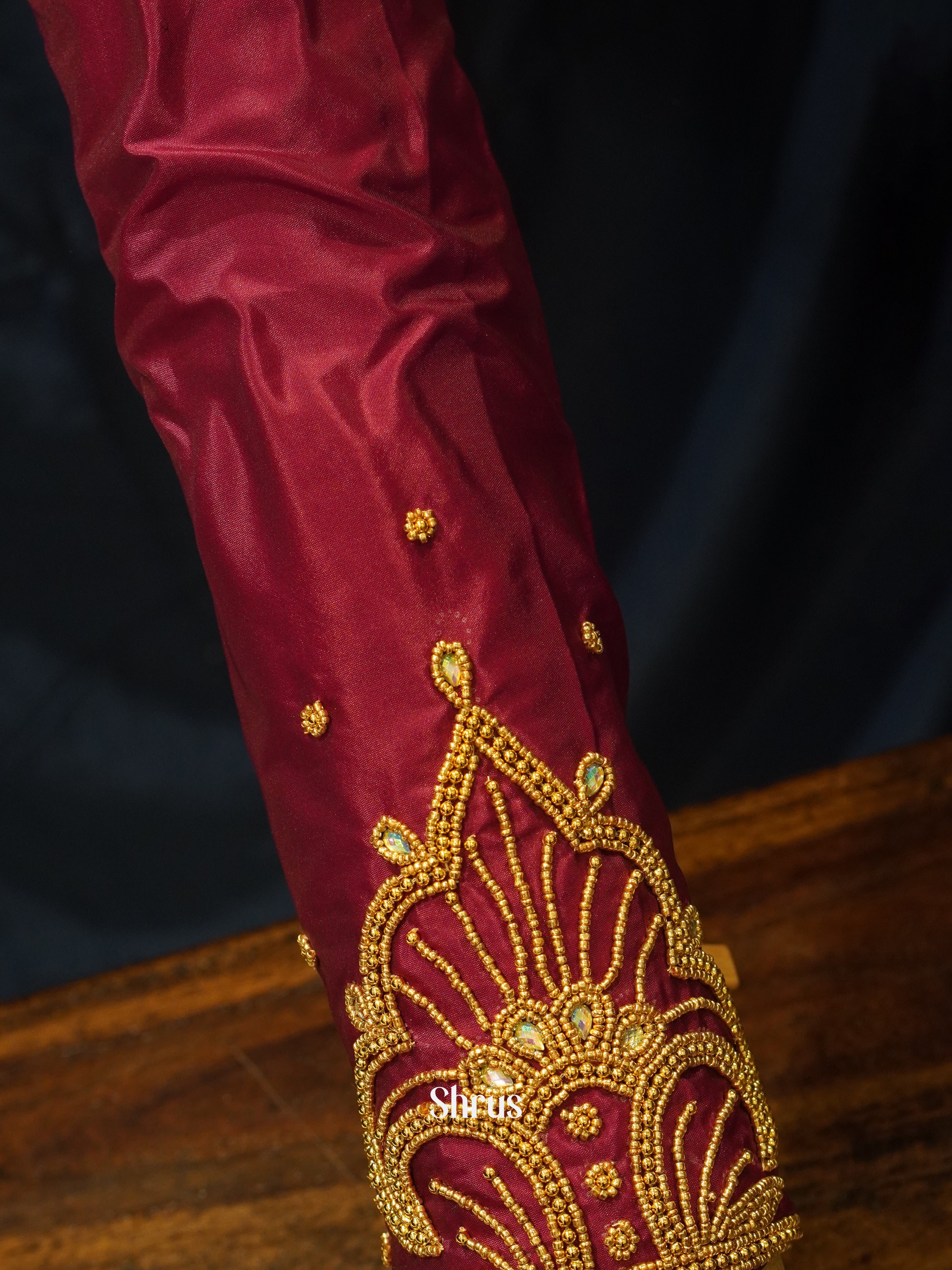 Maroon - Aari Blouse - Shop on ShrusEternity.com