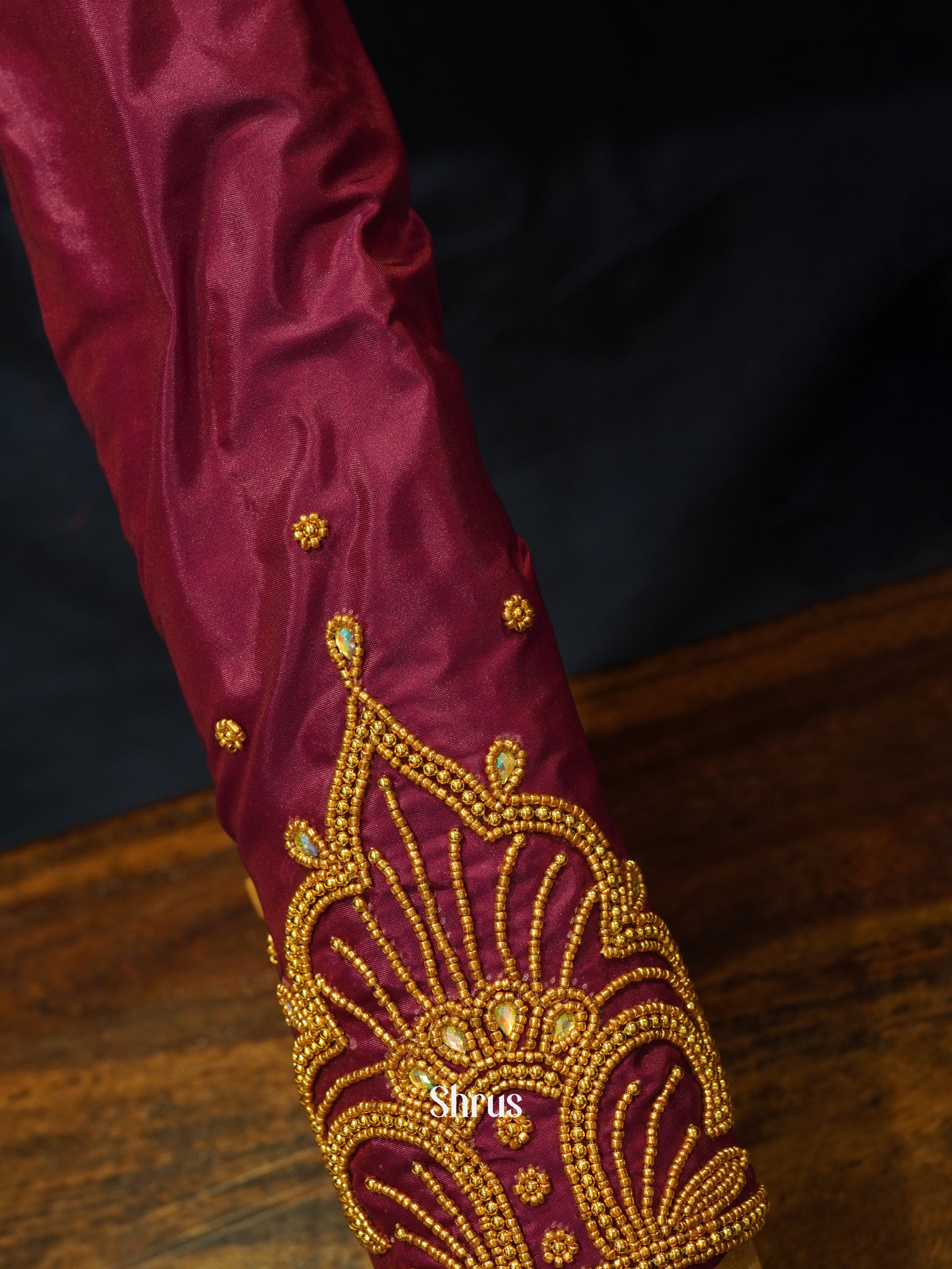 Maroon - Aari Blouse - Shop on ShrusEternity.com