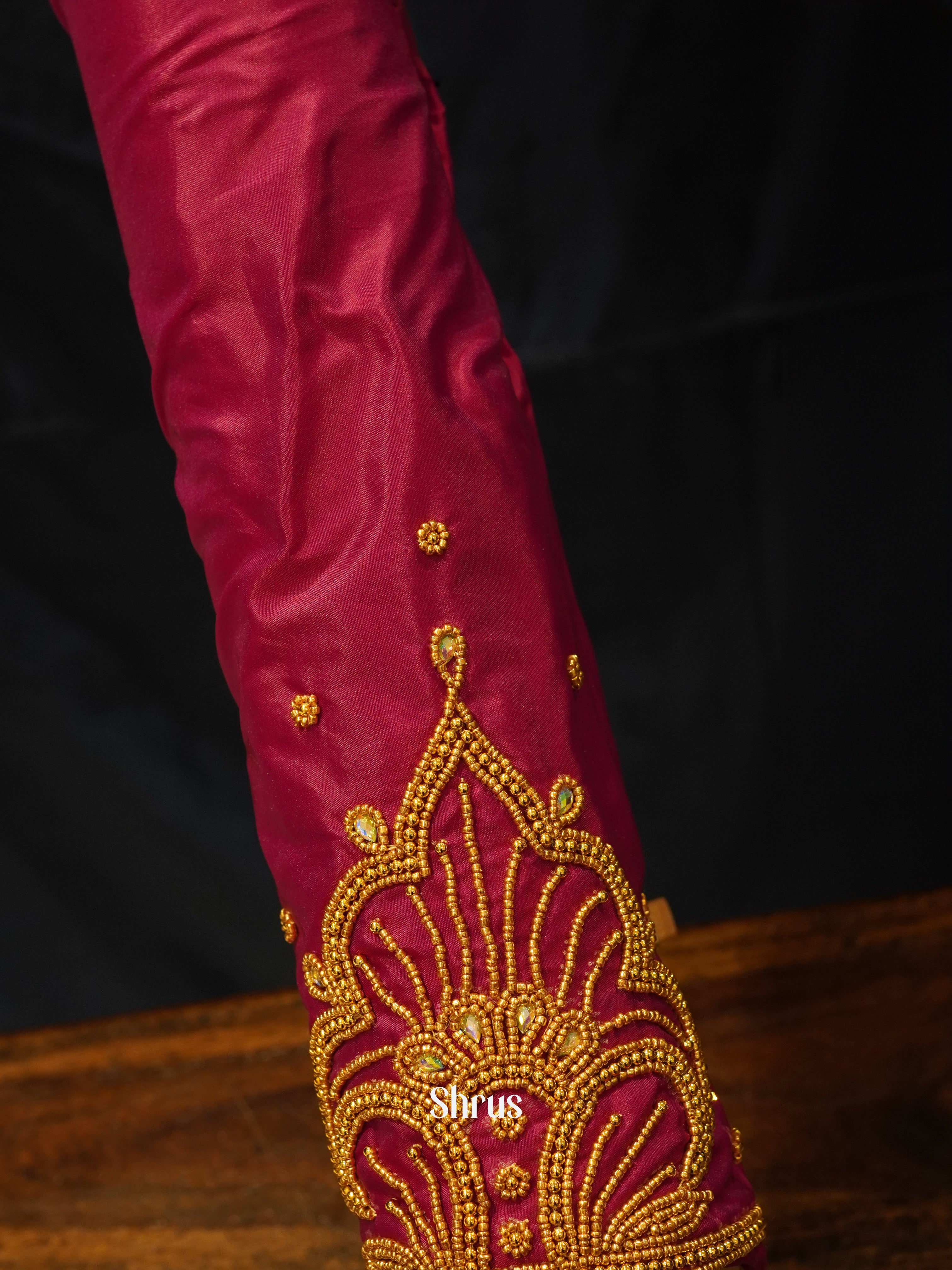 Maroon - Aari Blouse - Shop on ShrusEternity.com