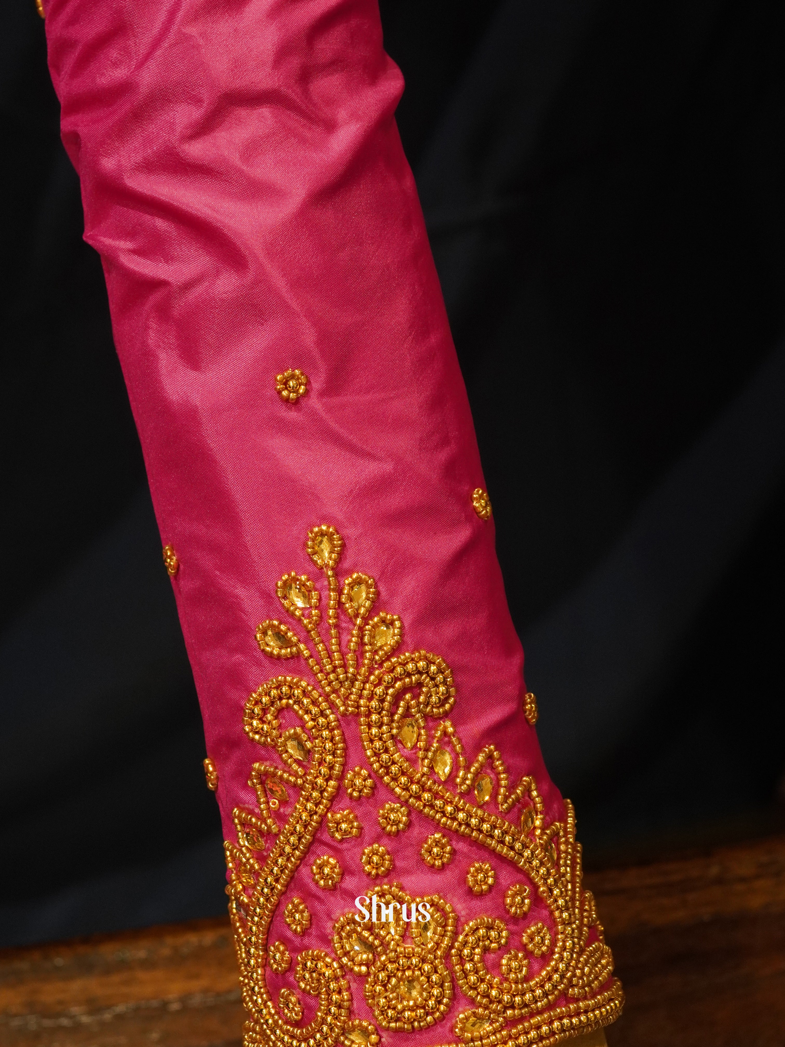 Reddish Pink - Aari Blouse - Shop on ShrusEternity.com