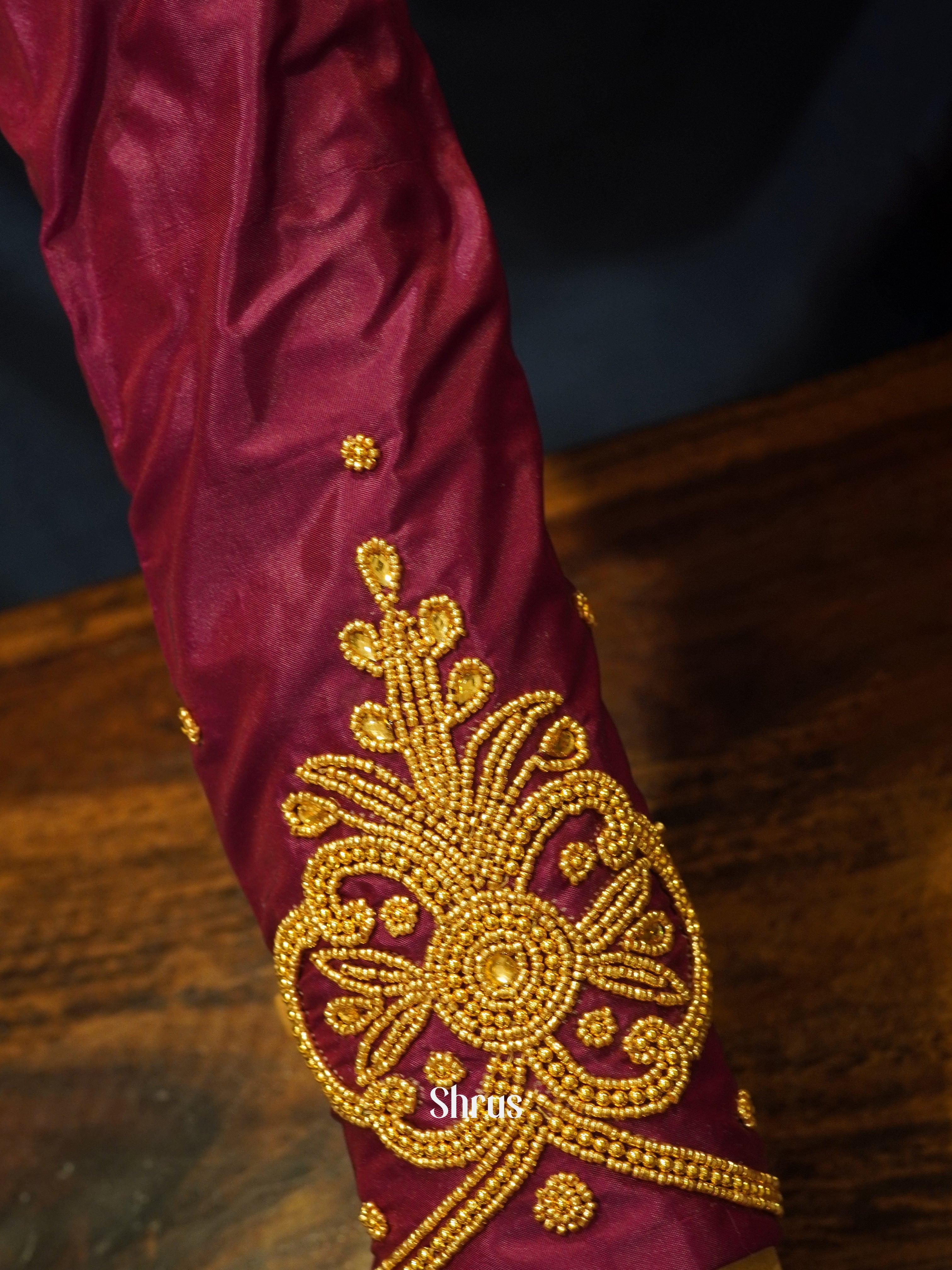 Wine - Aari Blouse - Shop on ShrusEternity.com