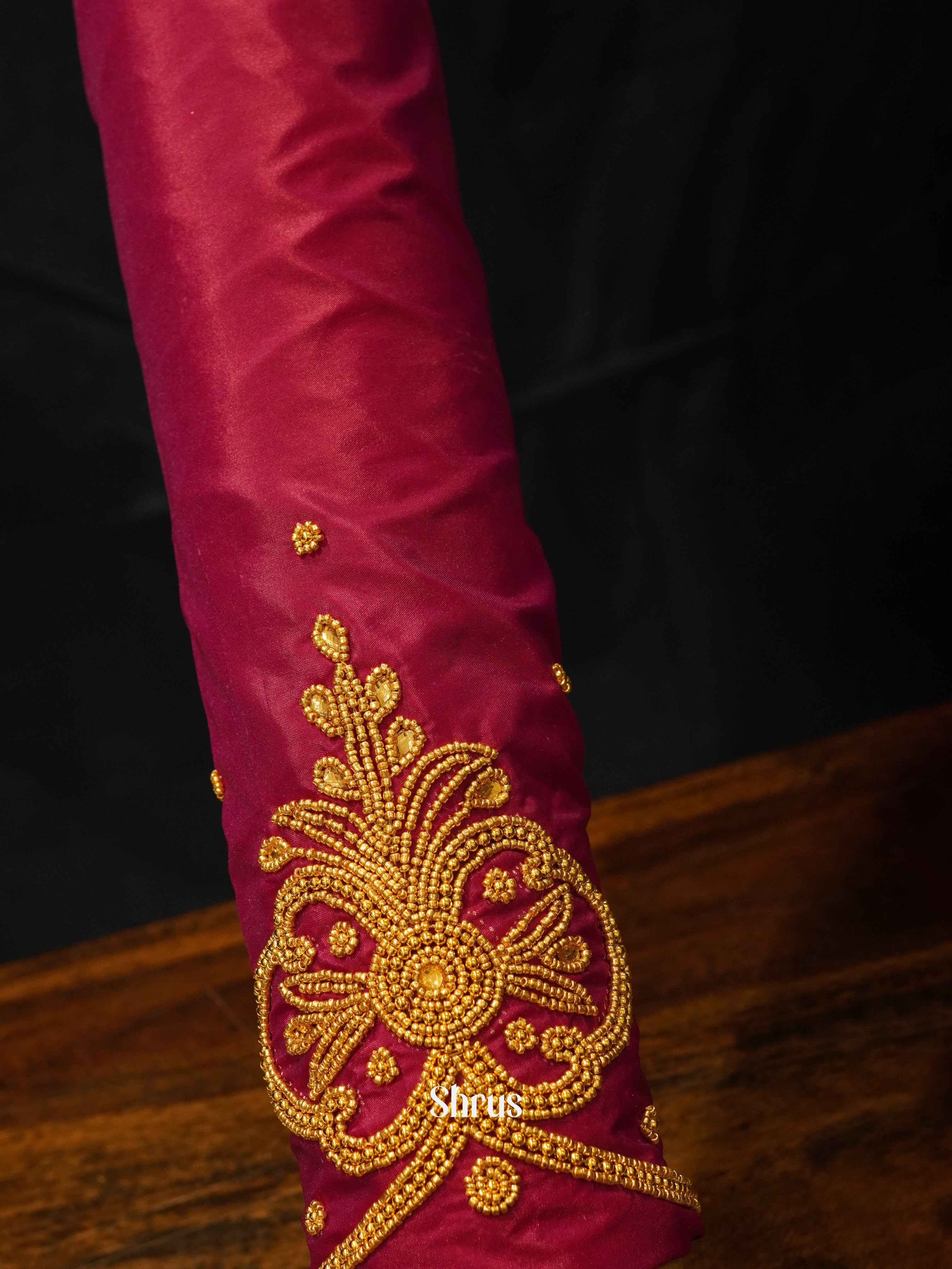 Maroon - Aari Blouse - Shop on ShrusEternity.com