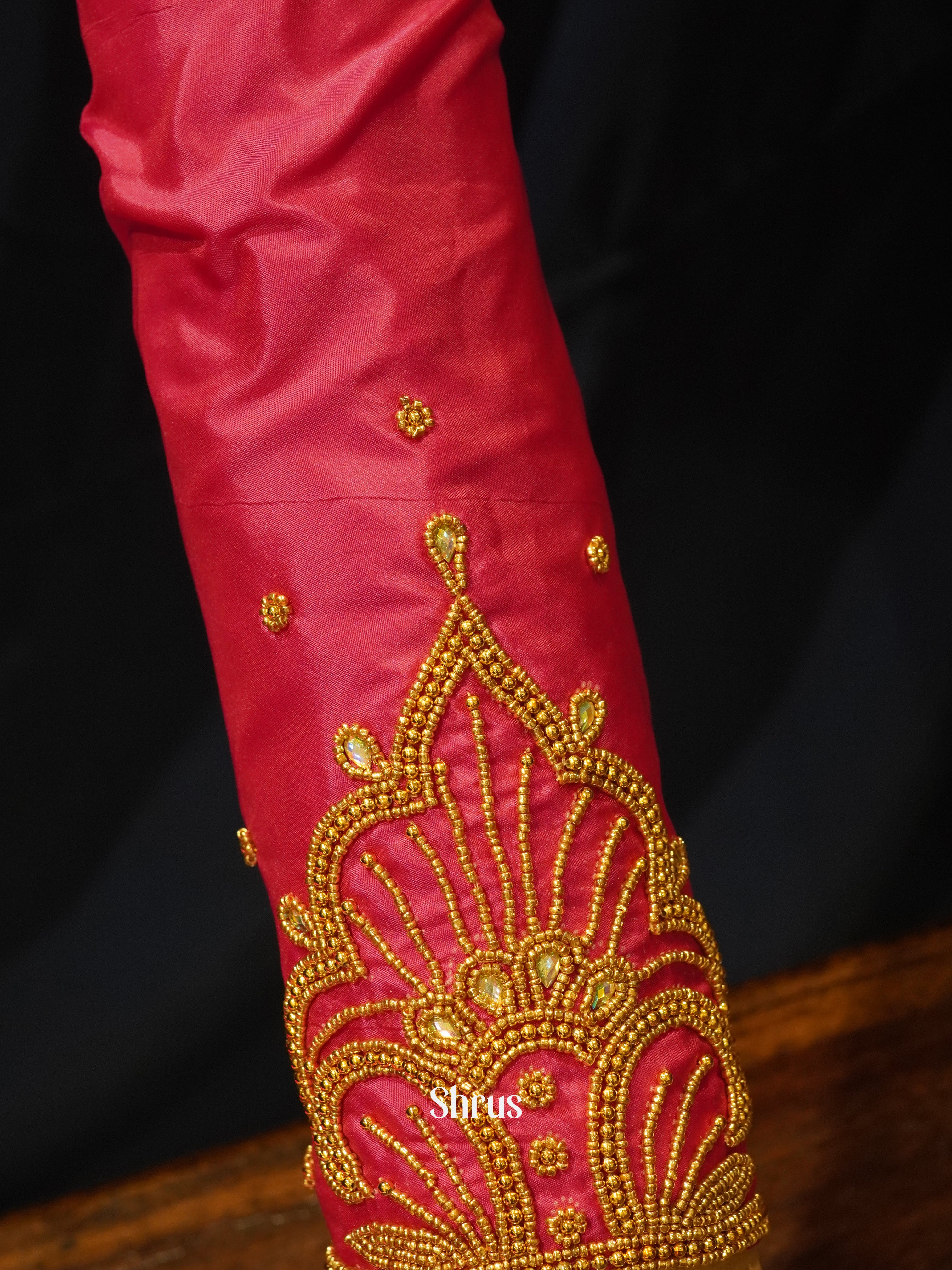 Reddish Pink - Aari Blouse - Shop on ShrusEternity.com