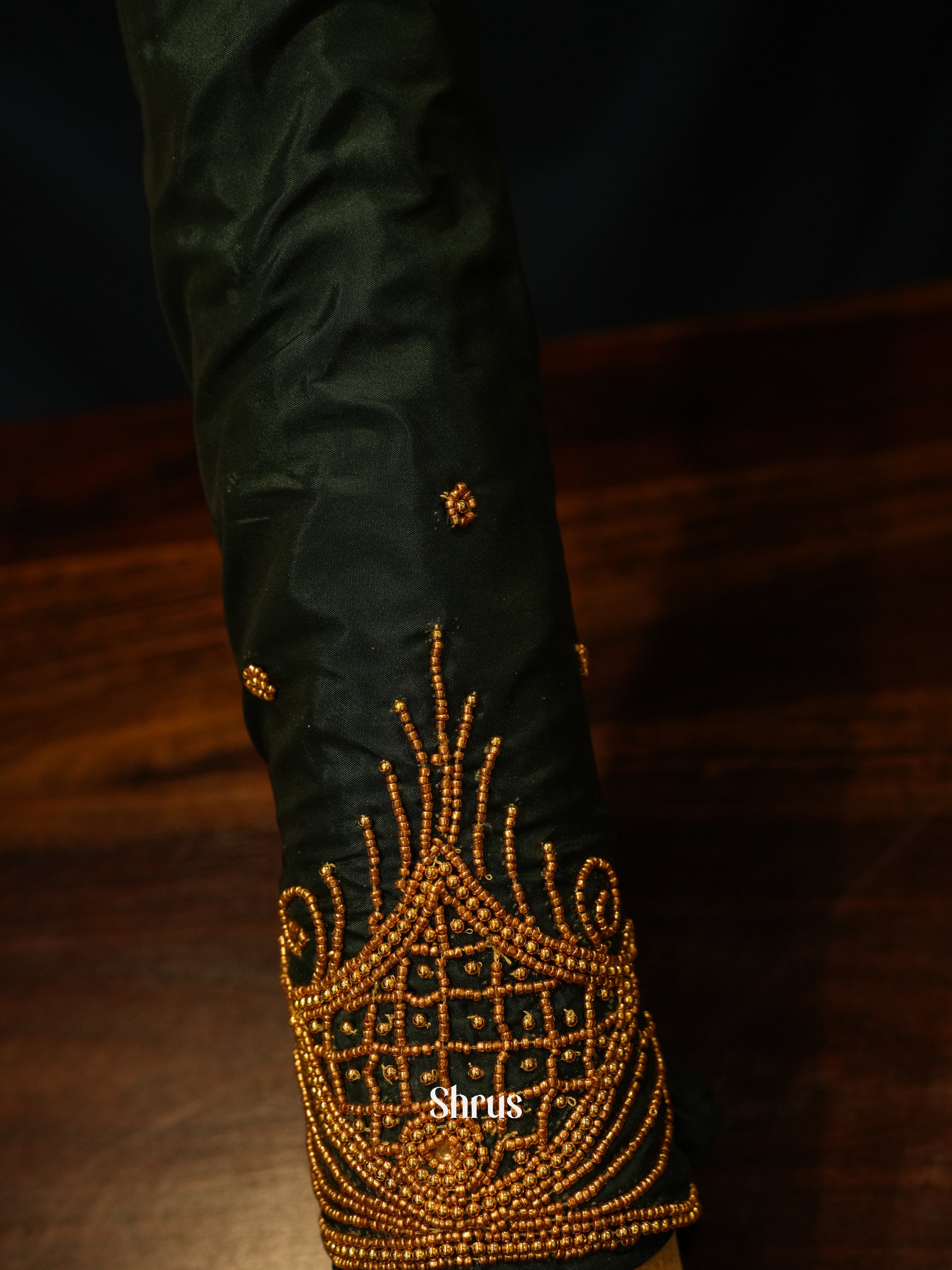 Dark Green - Aari Blouse - Shop on ShrusEternity.com