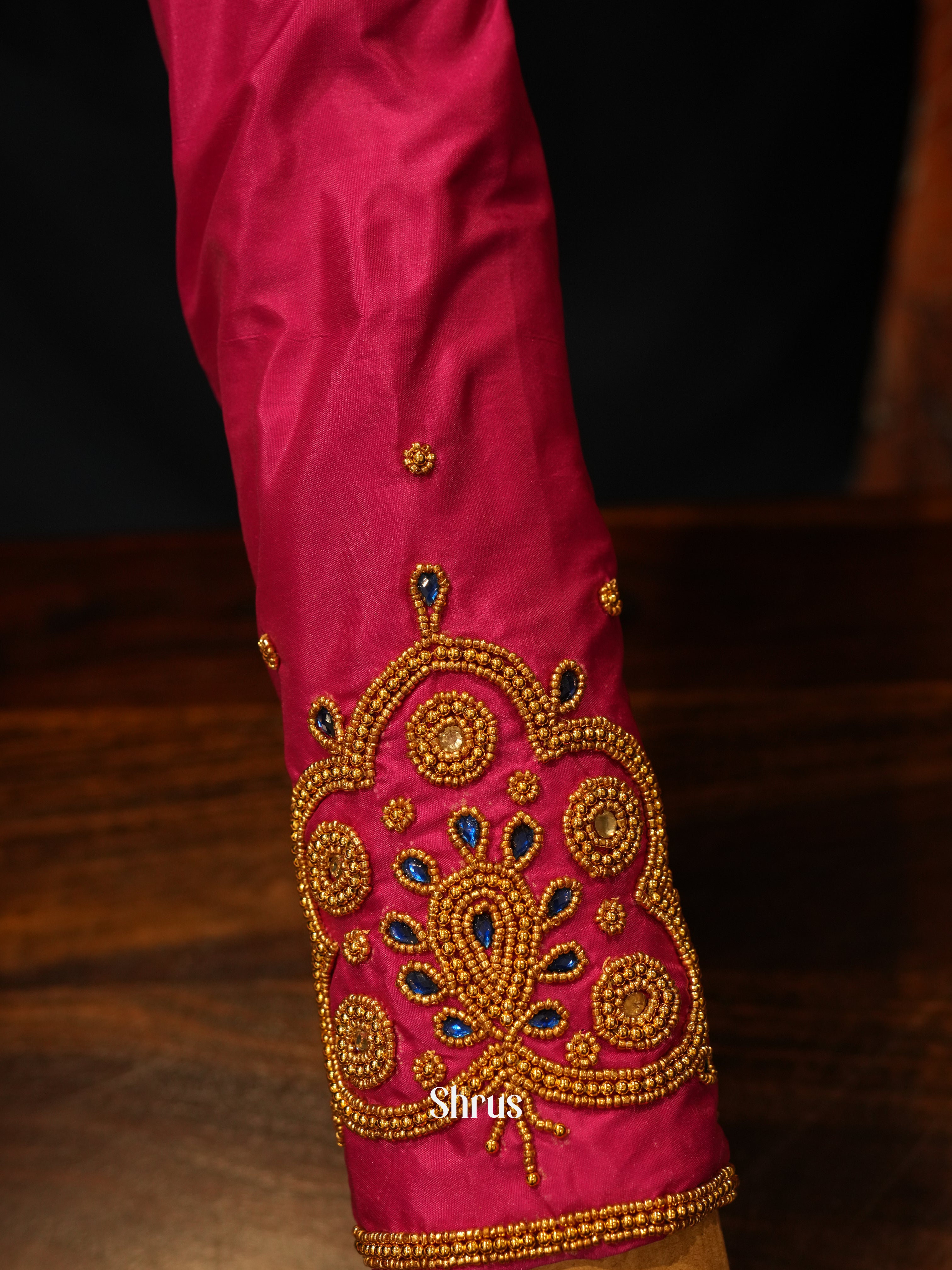 Reddish Pink - Aari Blouse - Shop on ShrusEternity.com