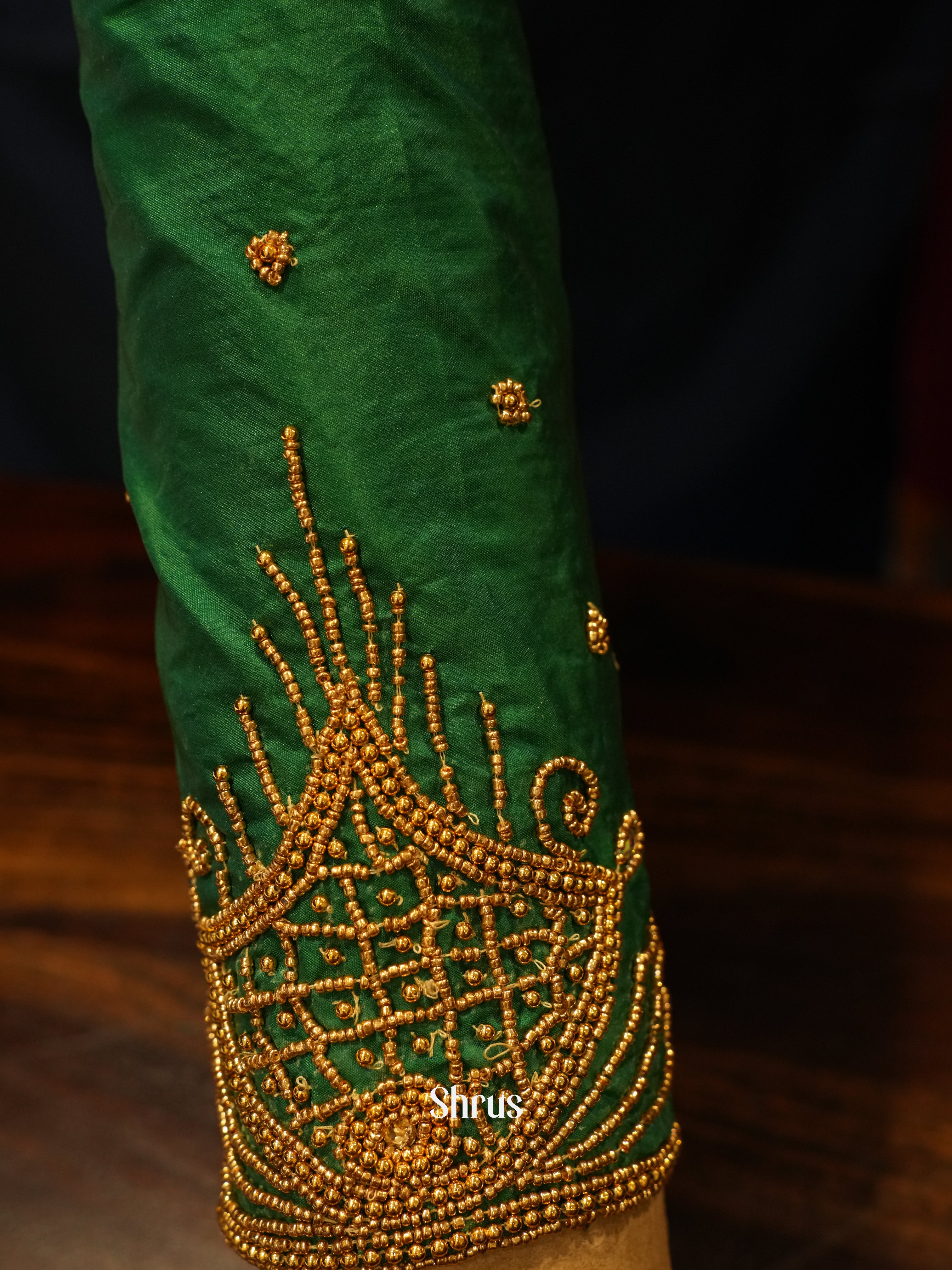 Green -Aari Blouse - Shop on ShrusEternity.com