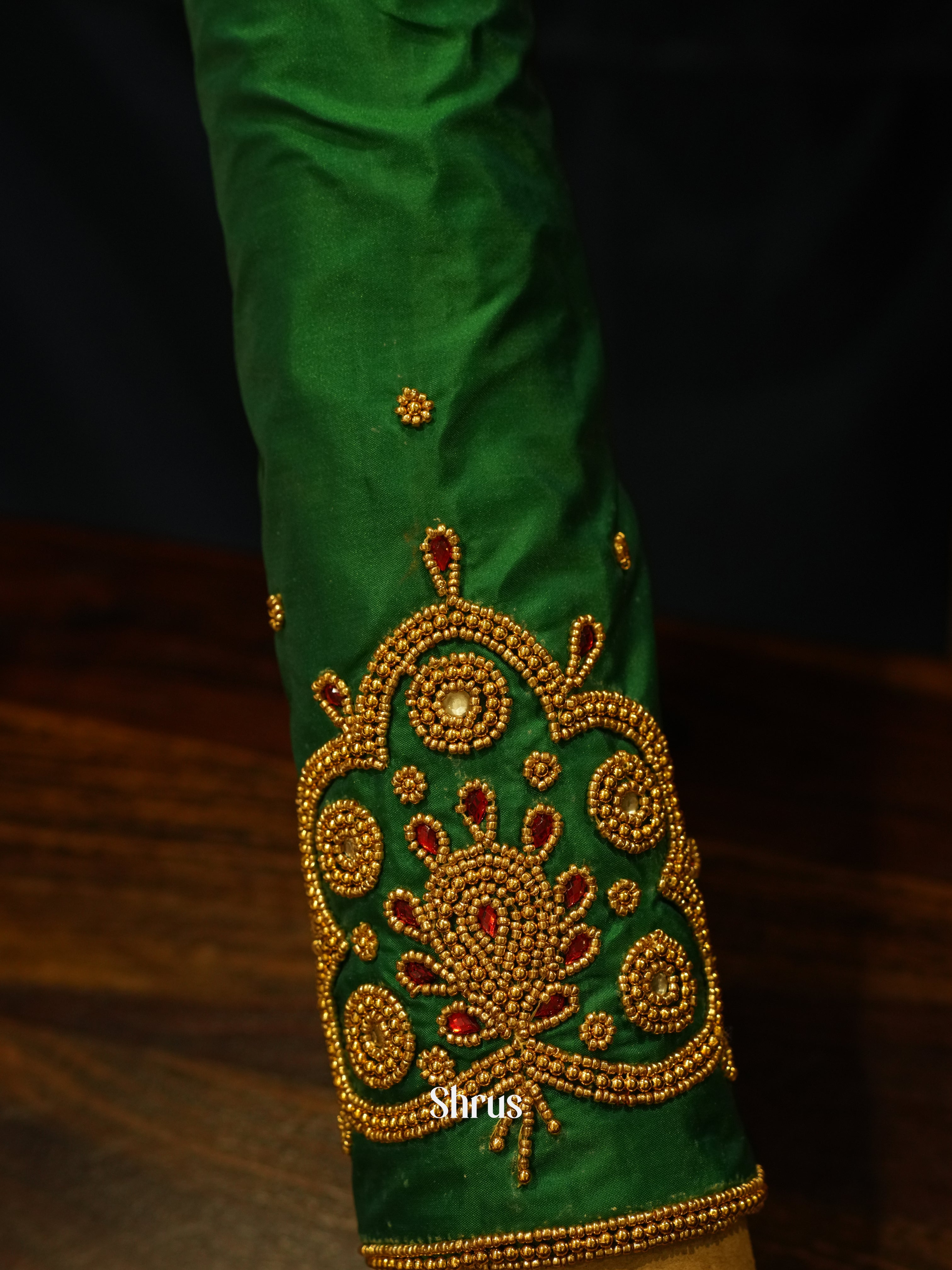 Green - Aari Blouse - Shop on ShrusEternity.com