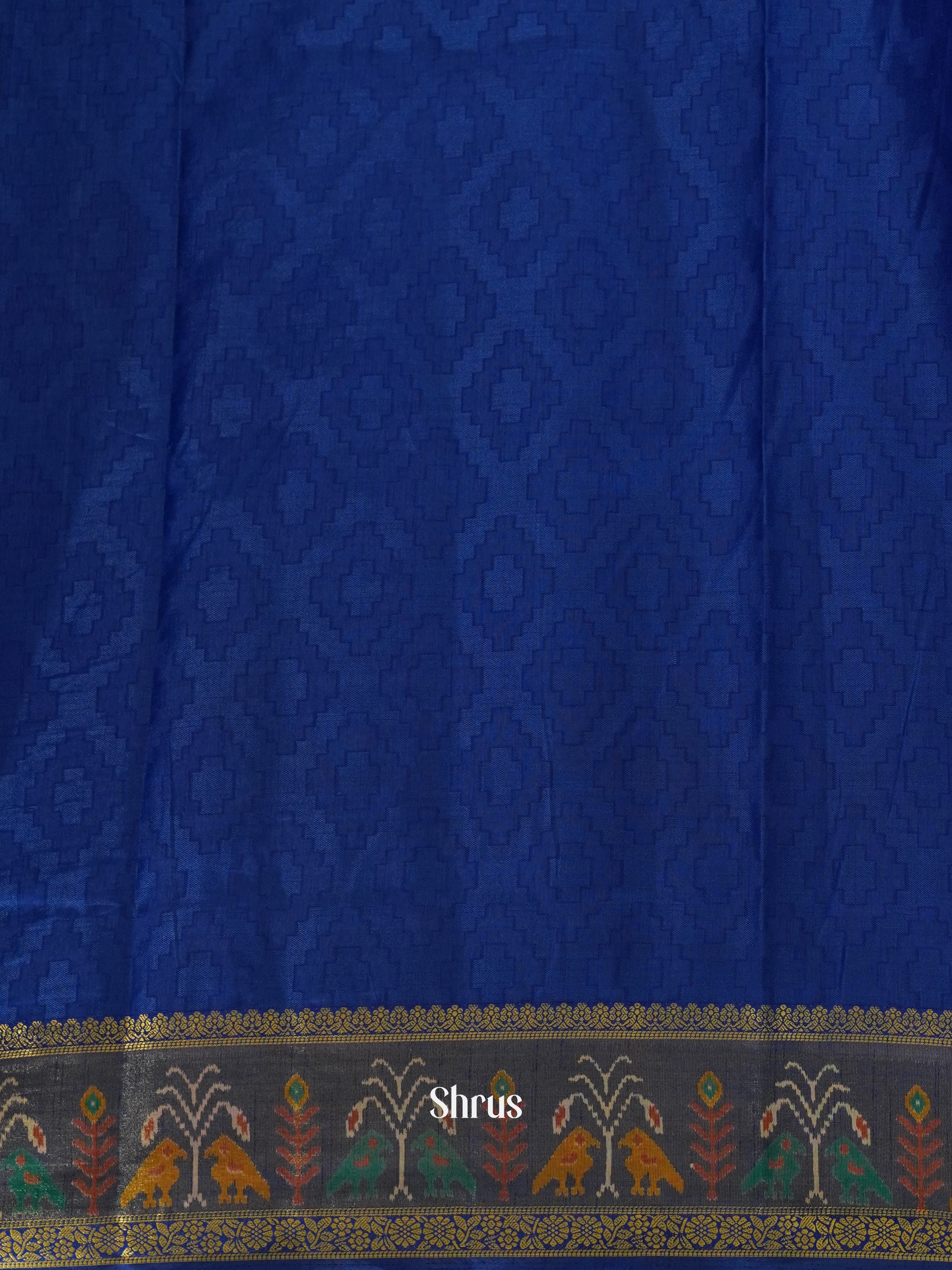 Maroon & Blue - Semi Patola Saree - Shop on ShrusEternity.com