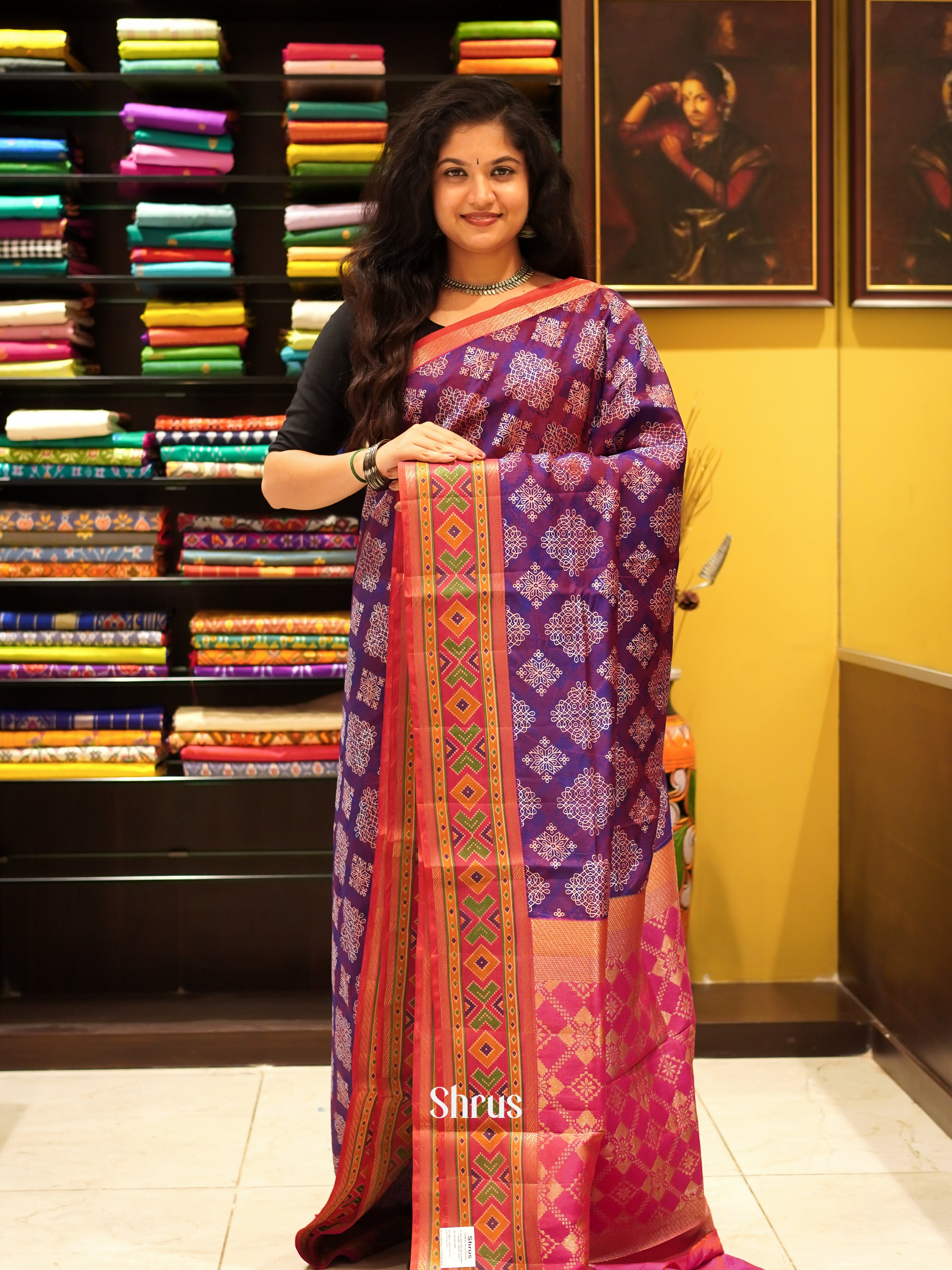CES24283 - Semi Patola Saree - Shop on ShrusEternity.com