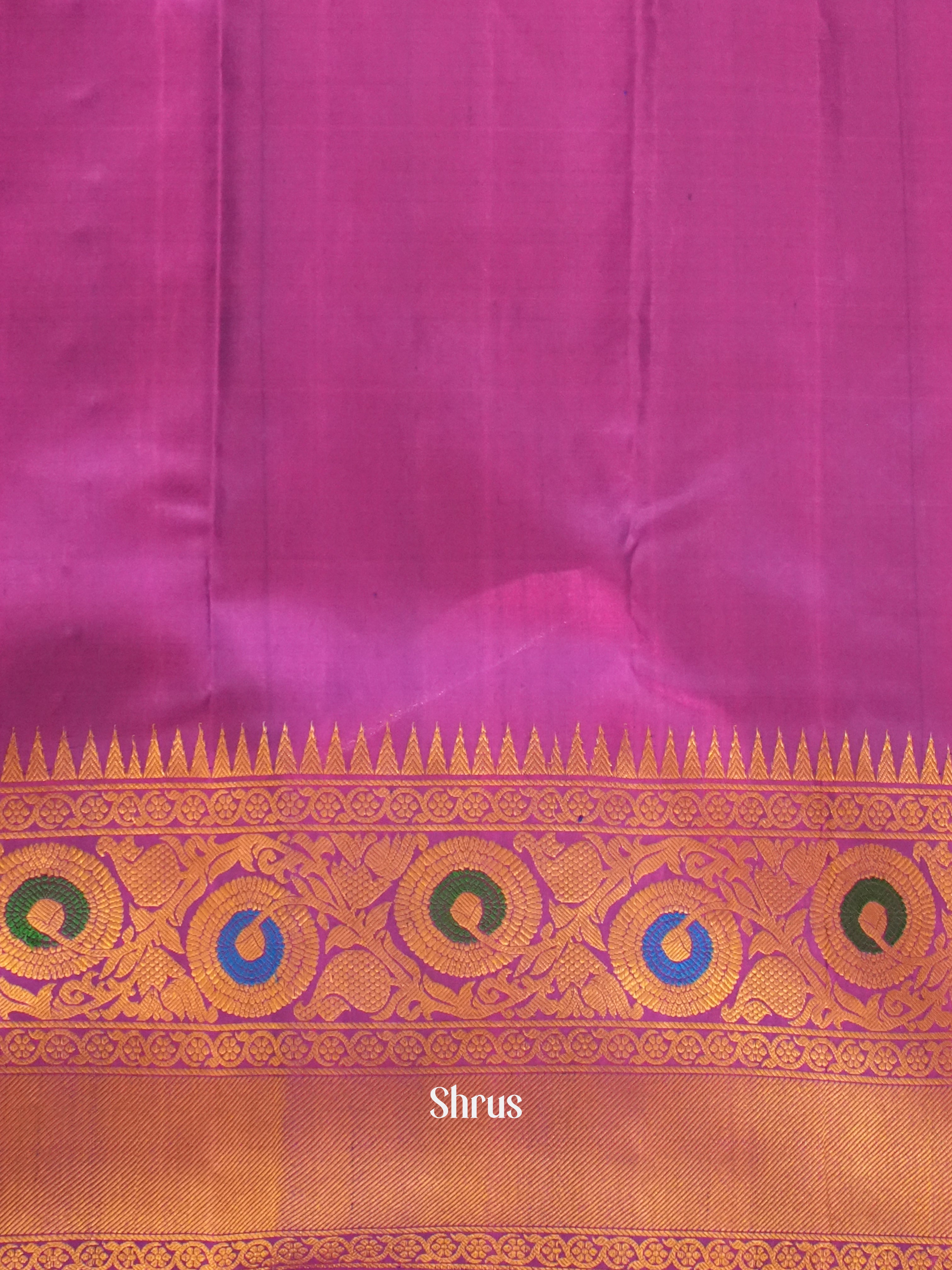 Green & Majenta - Gadwal Silk Saree - Shop on ShrusEternity.com