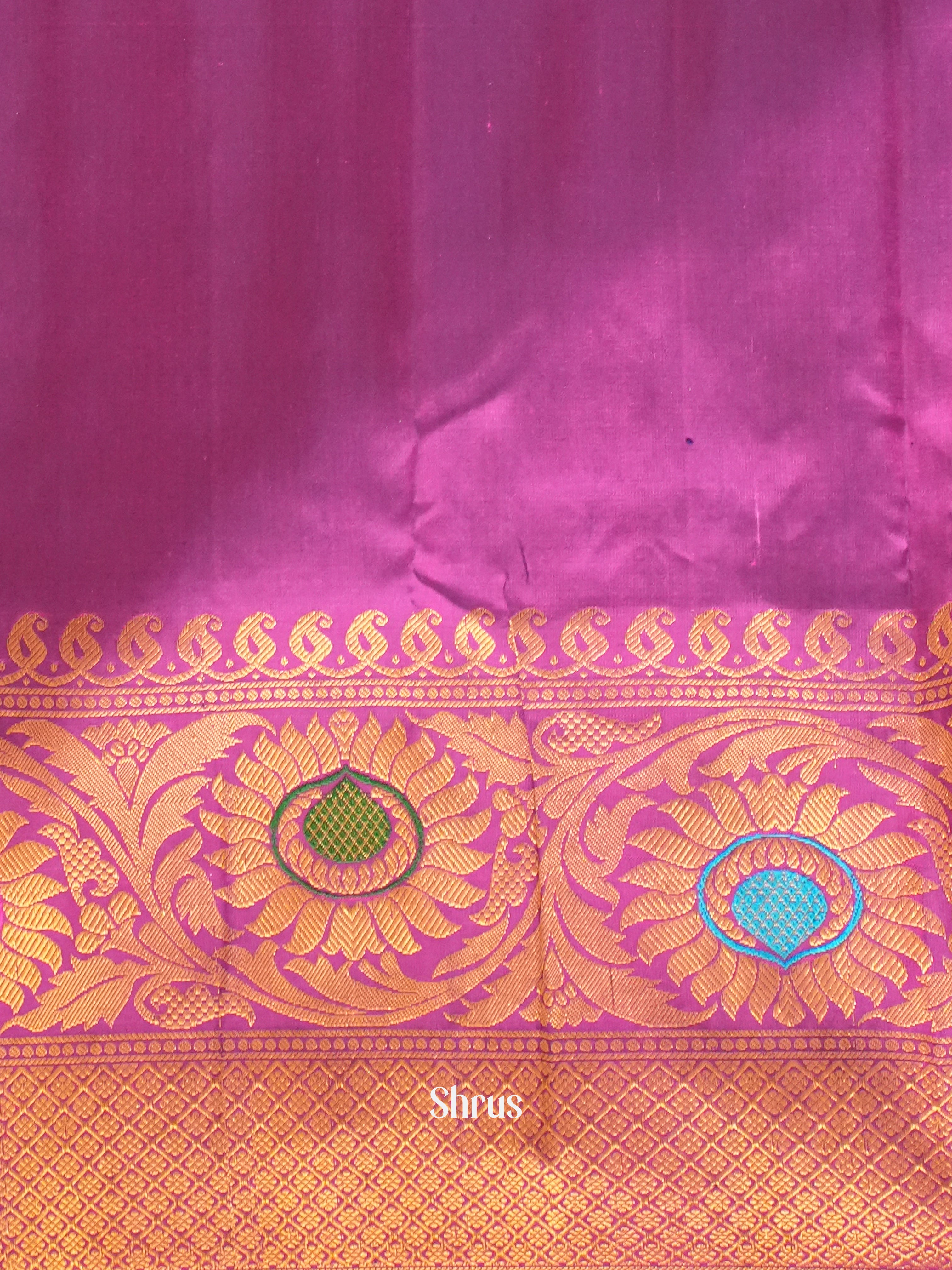 Pink & Purple - Gadwal Silk Saree - Shop on ShrusEternity.com