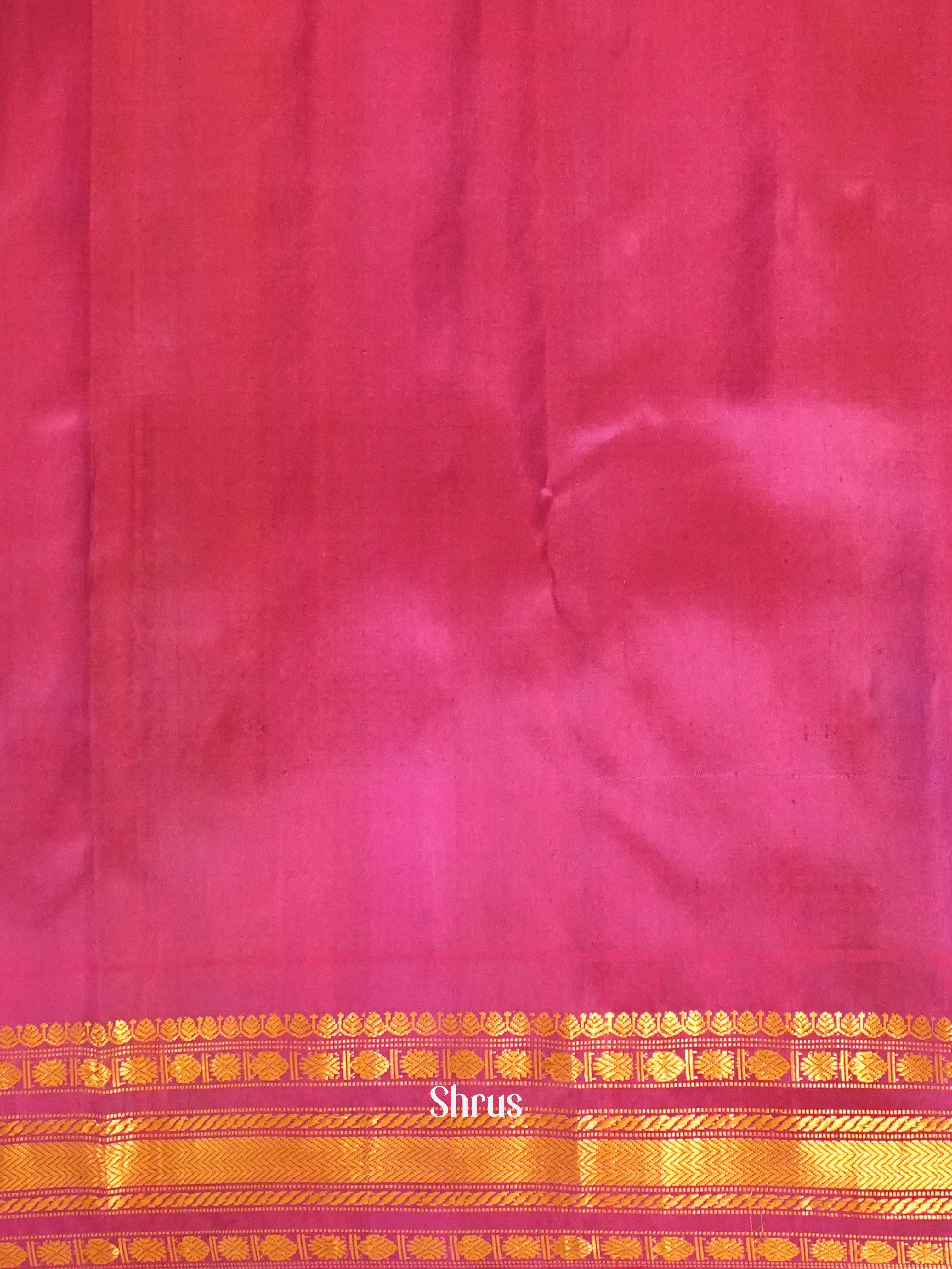 Cream & Pink - Gadwal Silk Saree - Shop on ShrusEternity.com