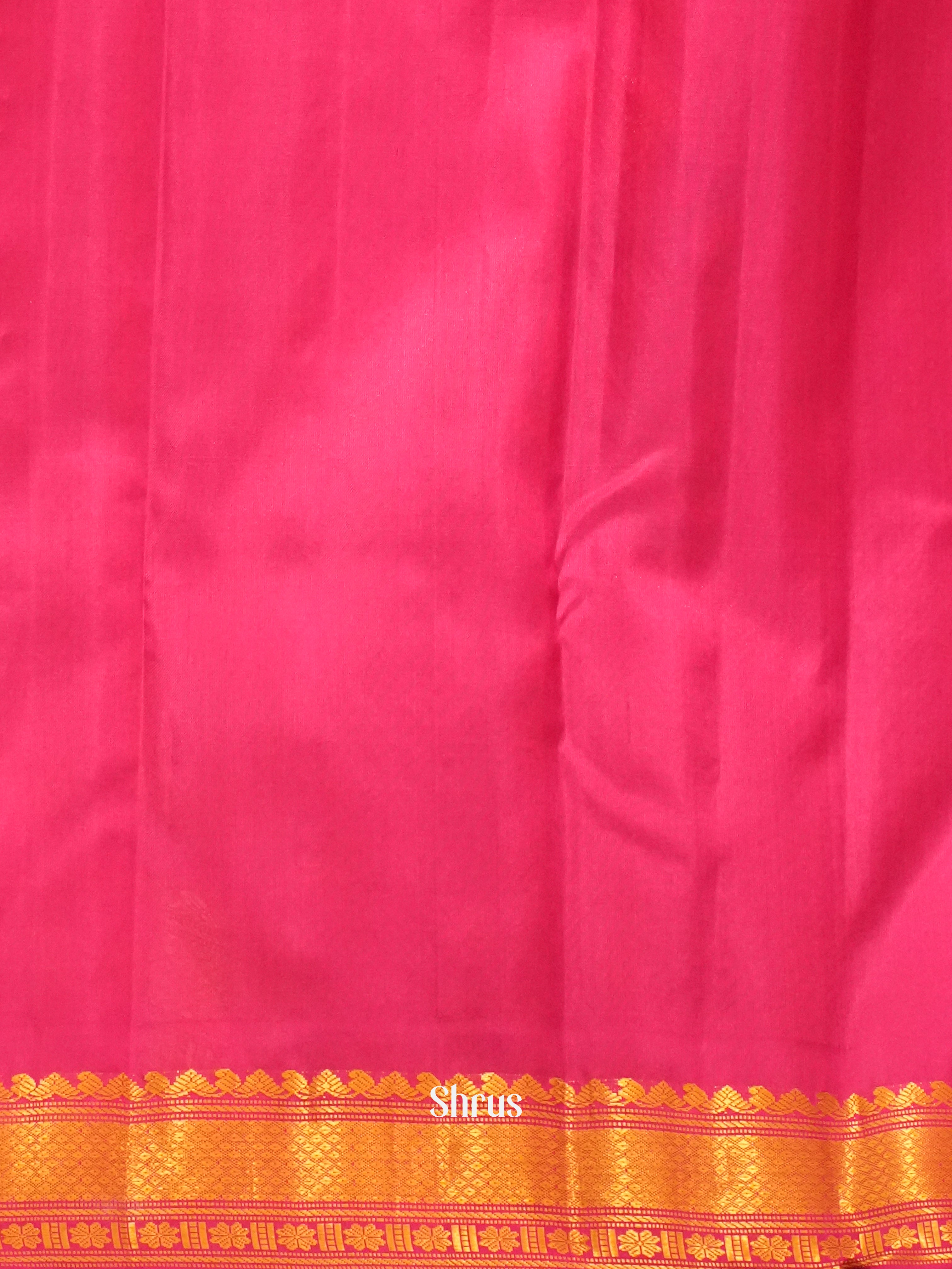 Green & Pink - Gadwal Silk Saree - Shop on ShrusEternity.com