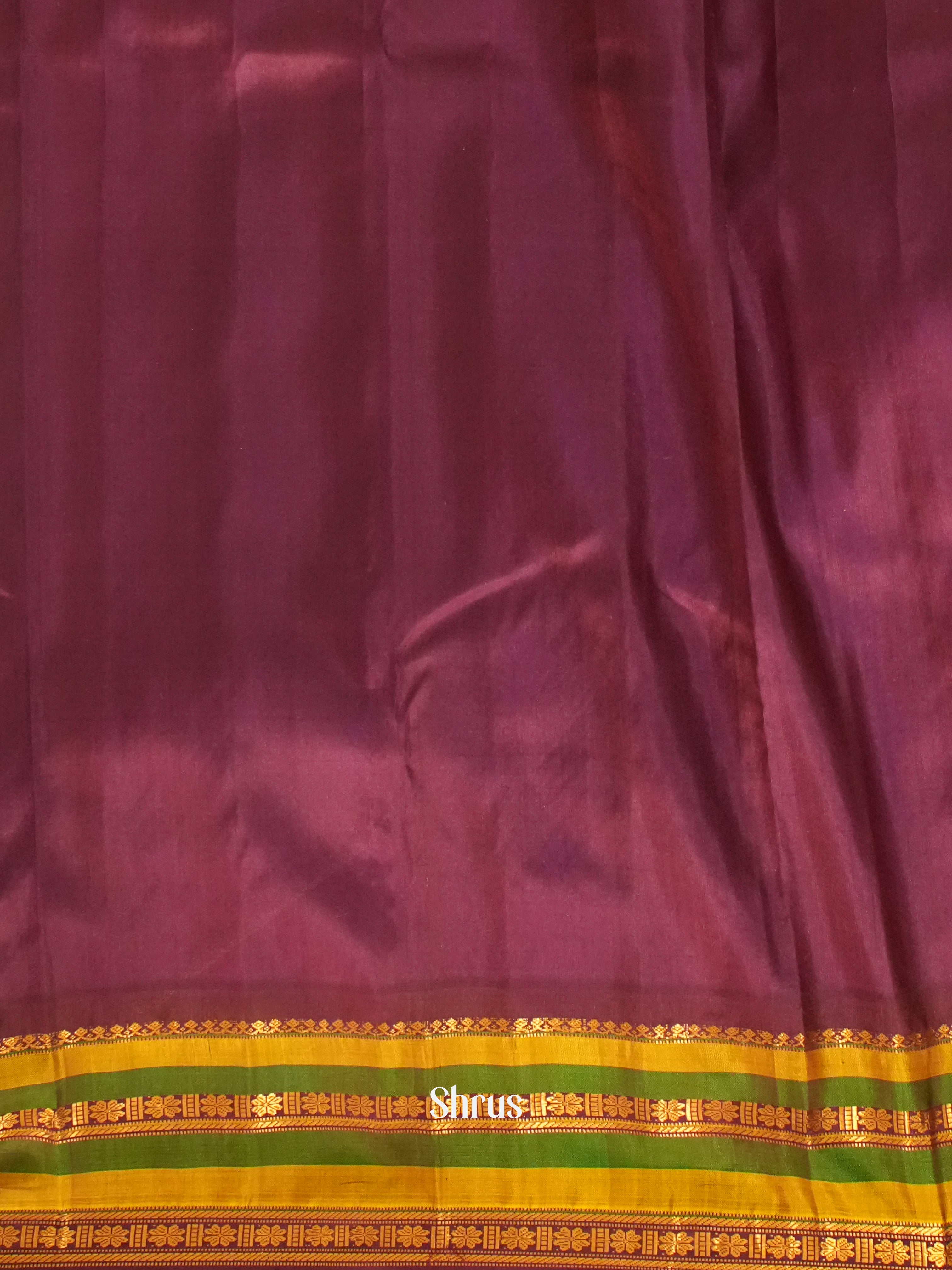 Pink & Wine - Gadwal Silk Saree - Shop on ShrusEternity.com