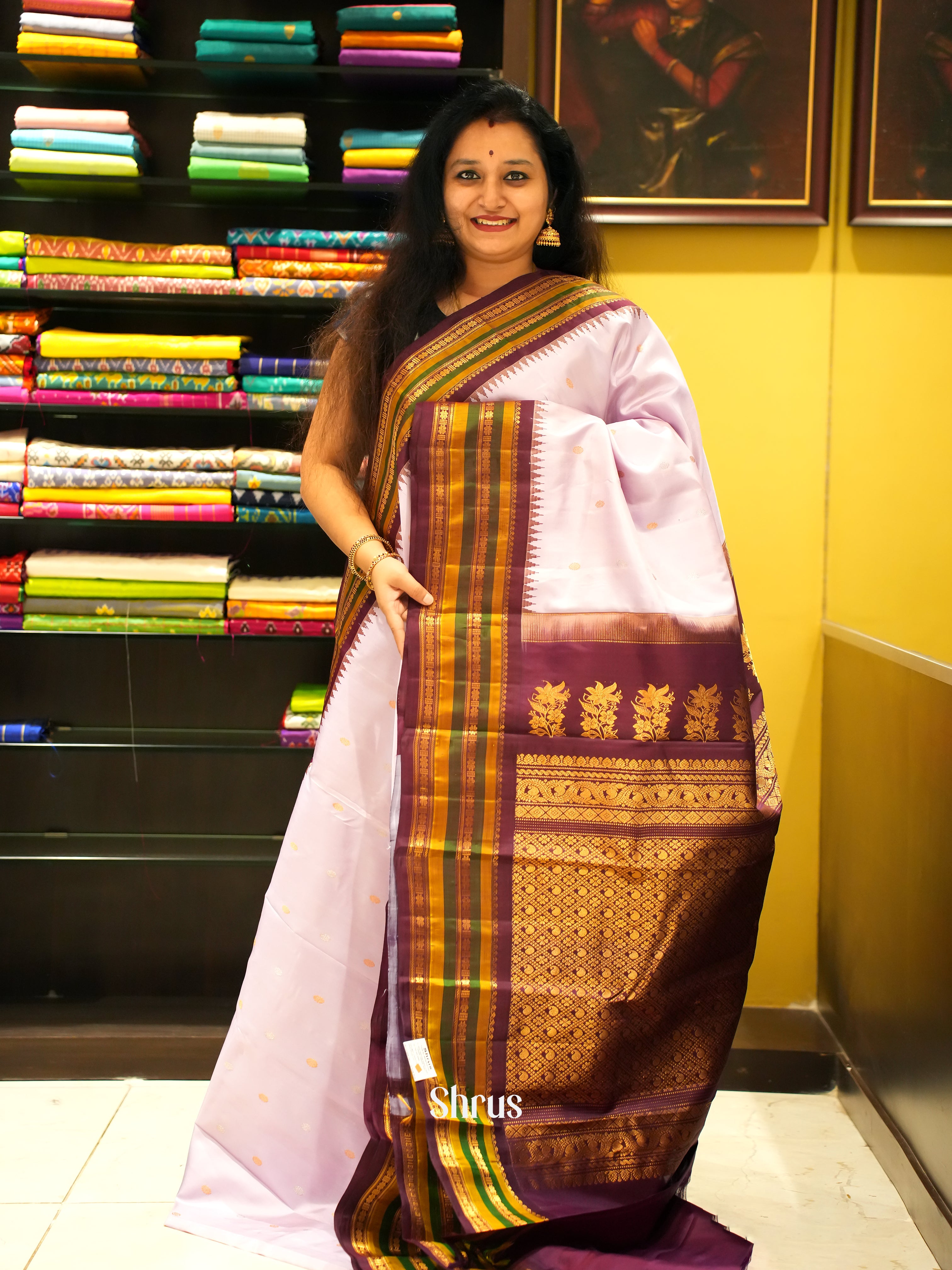 Pink & Wine - Gadwal Silk Saree - Shop on ShrusEternity.com