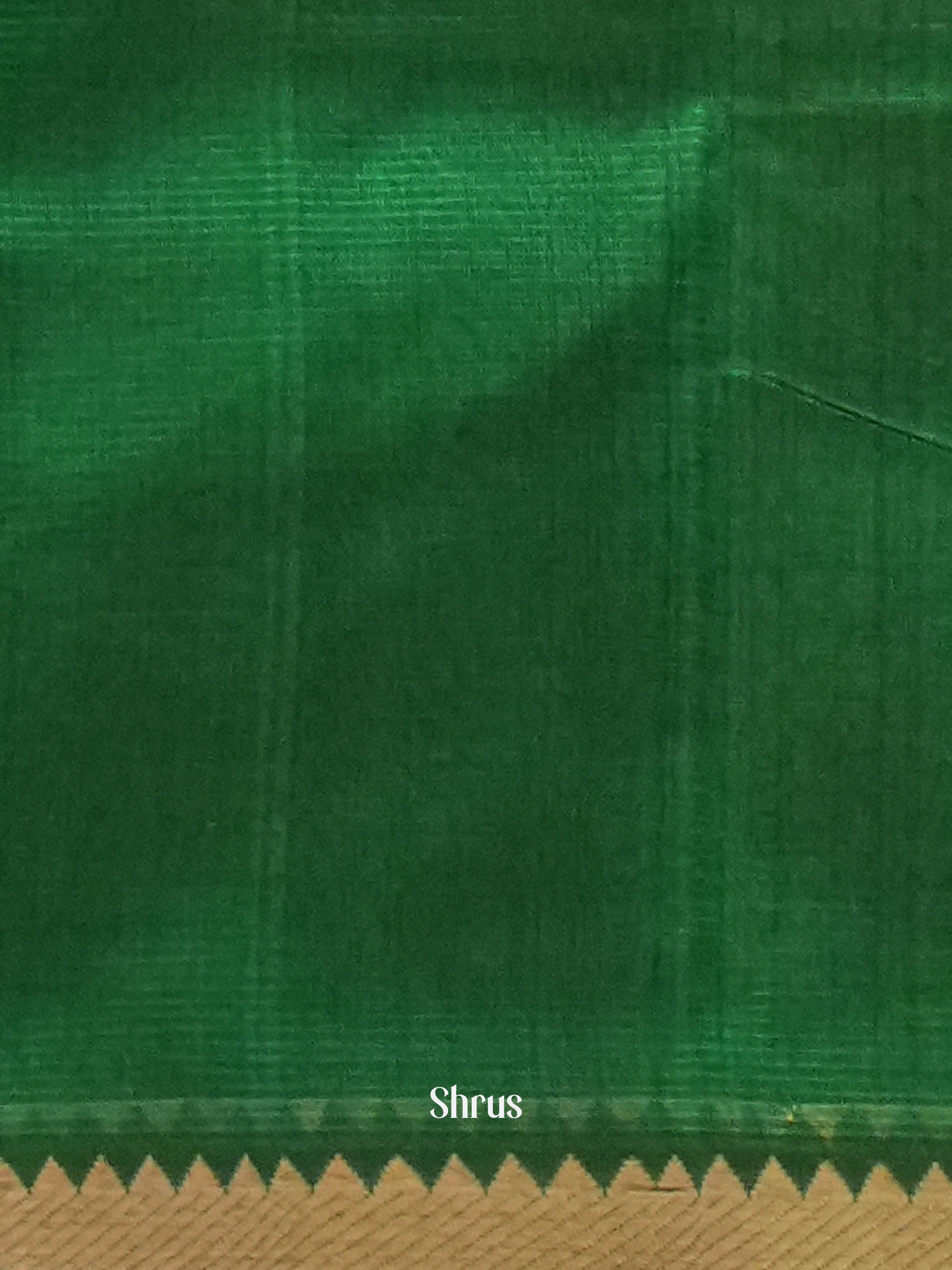 Green(single Tone)- Mangalagiri Silk Cotton Saree - Shop on ShrusEternity.com