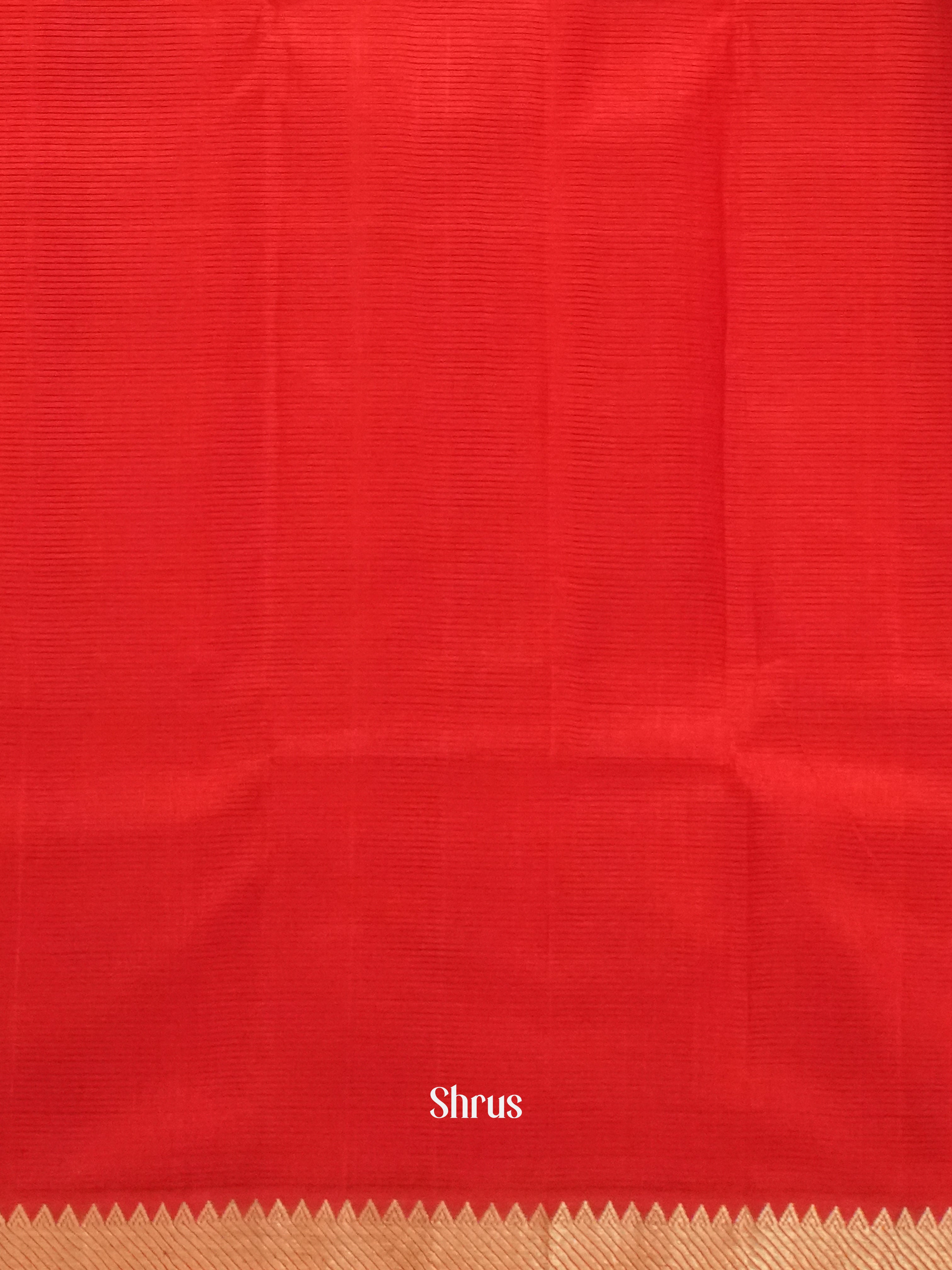 Red(Single Tone) - Mangalagiri Silk Cotton Saree - Shop on ShrusEternity.com