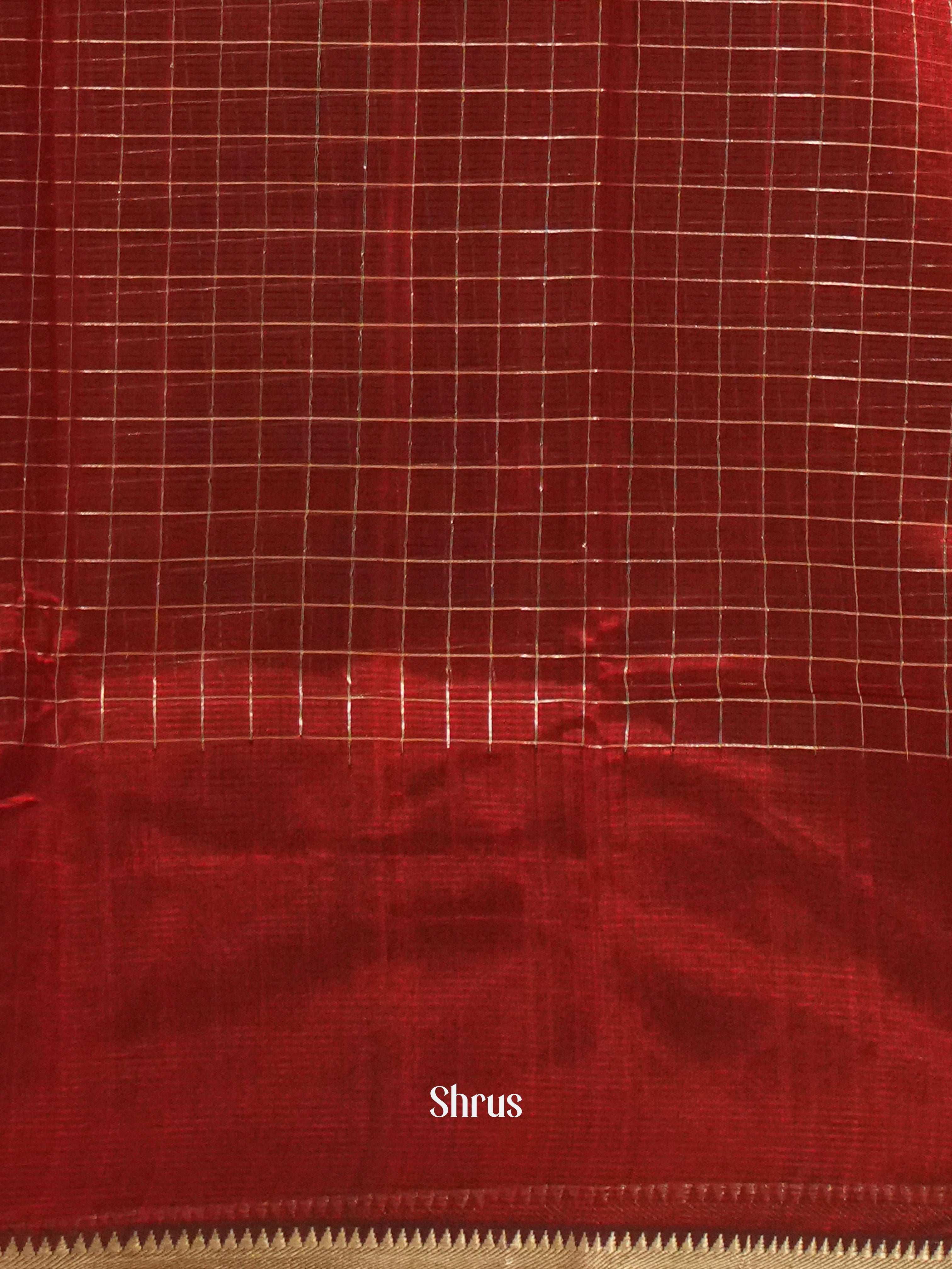 Maroon(Single Tone)- Managalagiri Silk Cotton saree - Shop on ShrusEternity.com