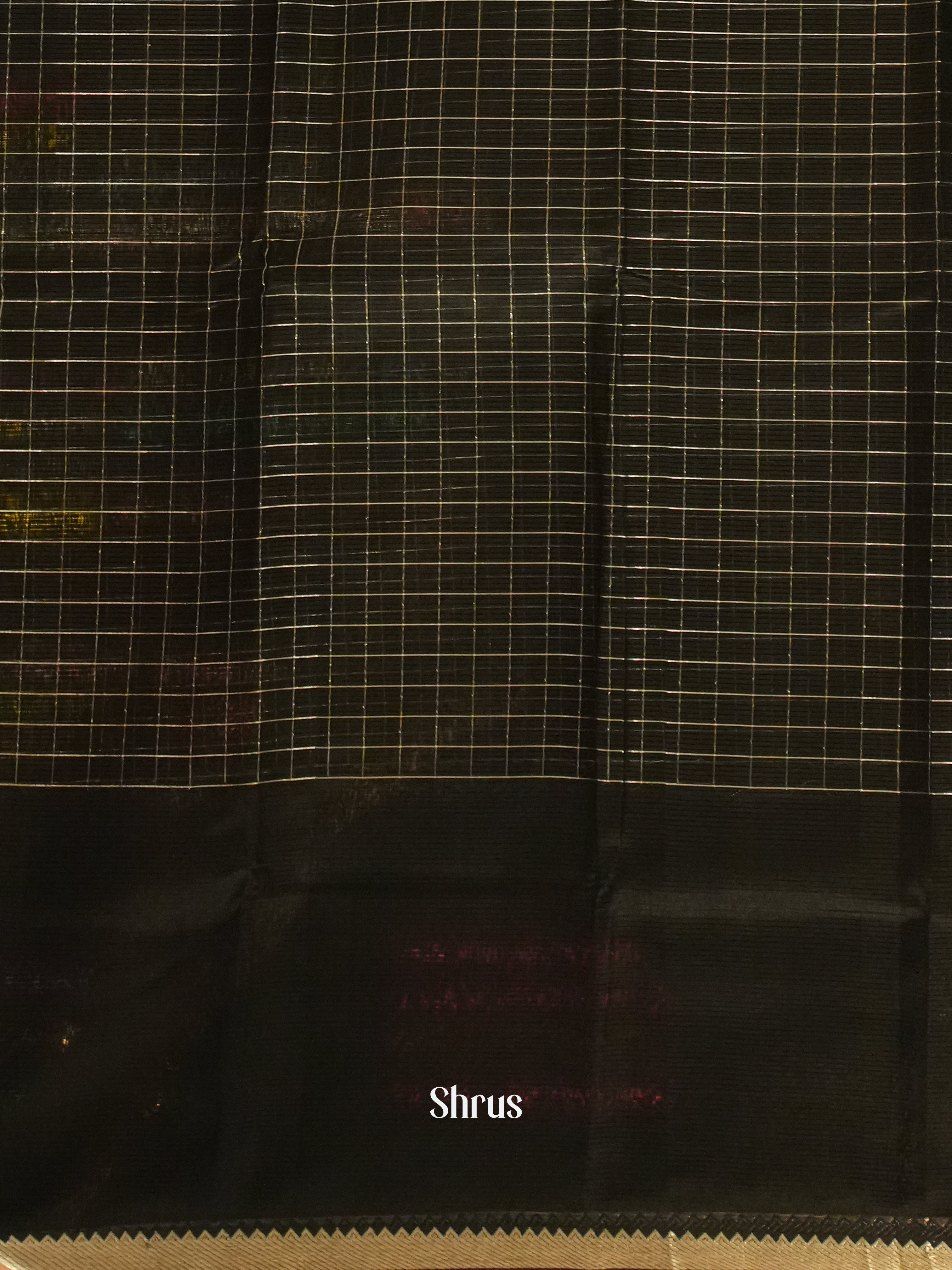 Black(Single Tone)- Mangalagiri Silk Cotton saree - Shop on ShrusEternity.com