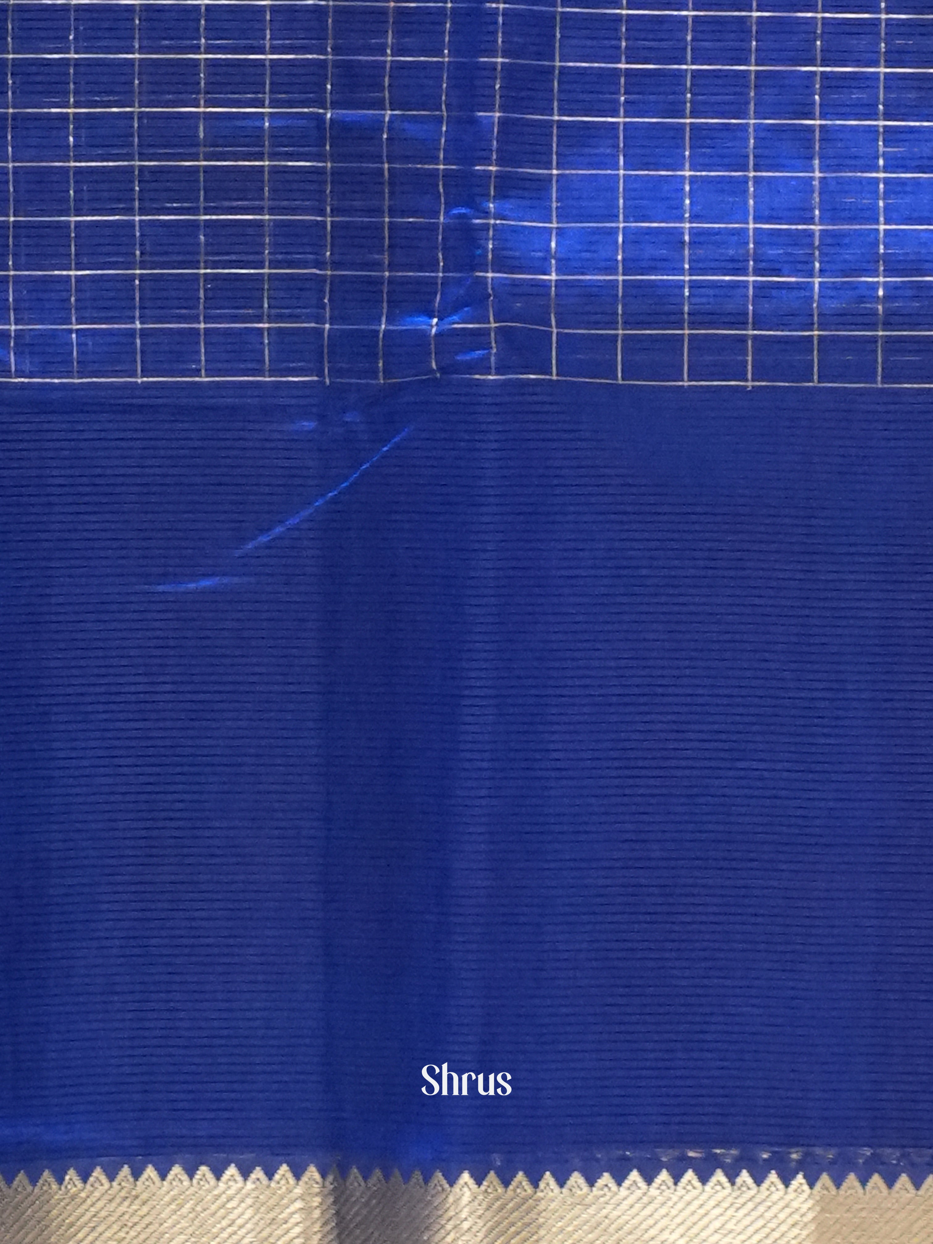Blue (Single Tone)- Mangalagiri Silk Cotton saree - Shop on ShrusEternity.com