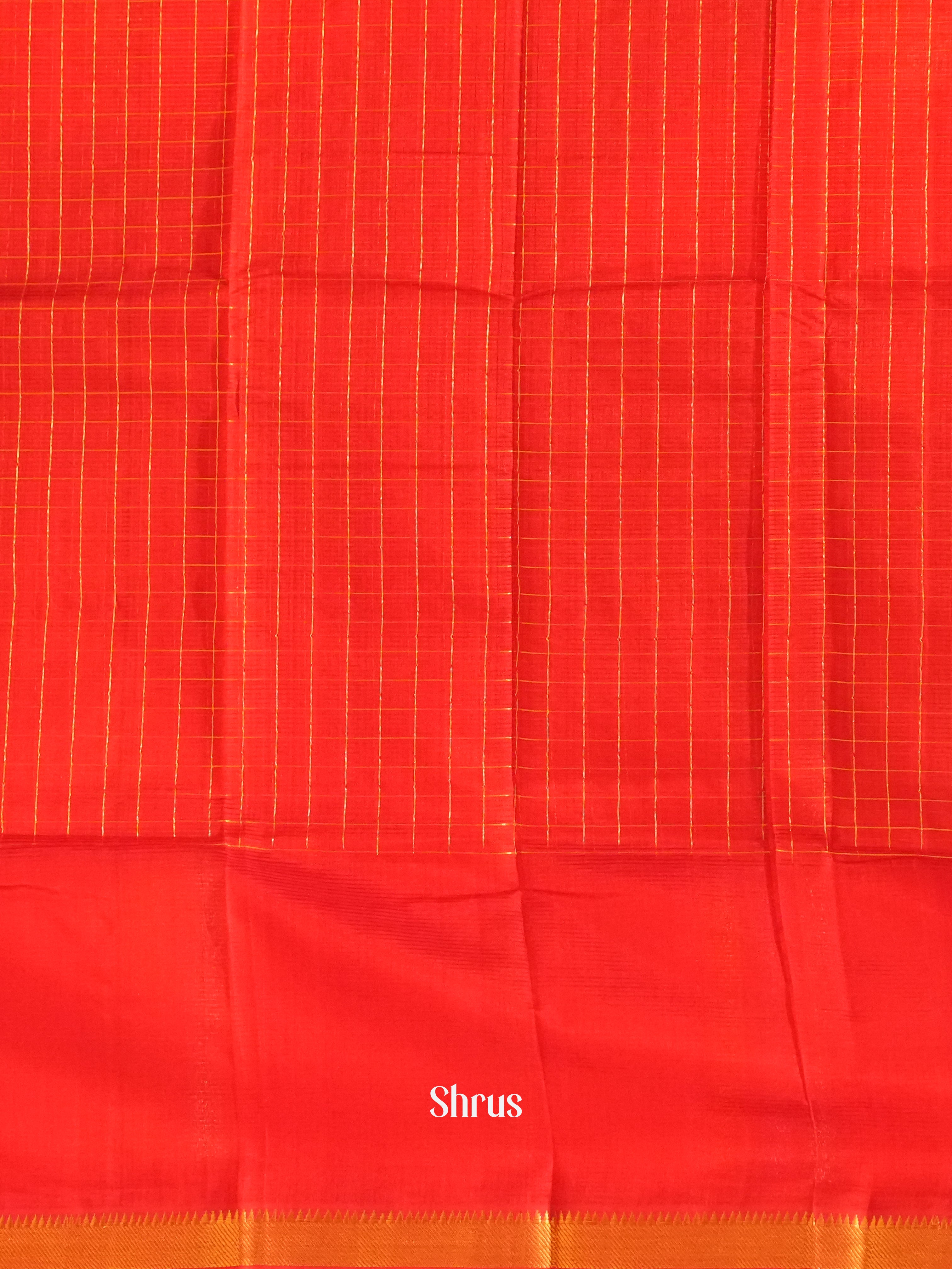 Red(Single Tone)- Mangalagiri Silk Cotton saree - Shop on ShrusEternity.com