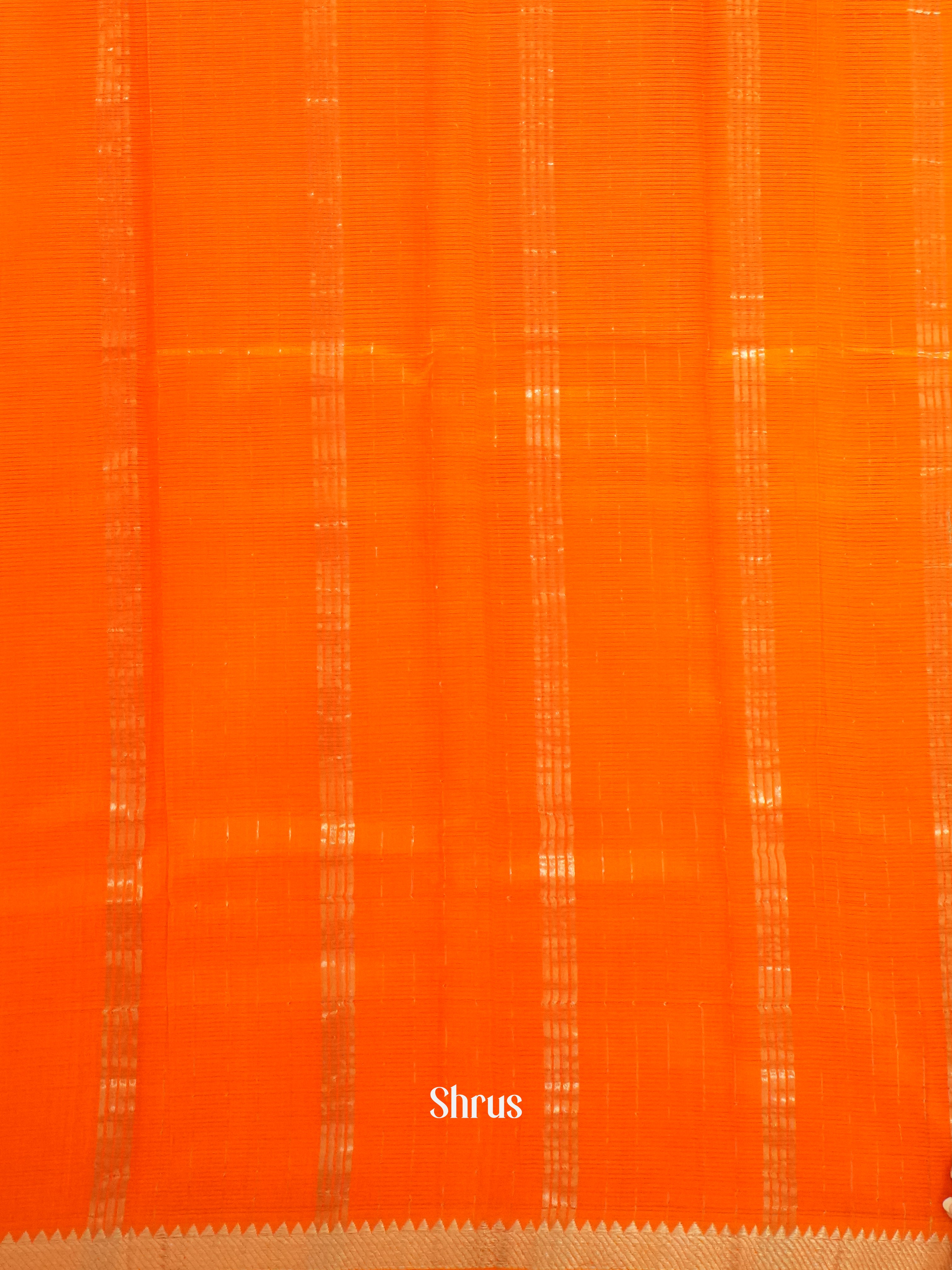 Orange(Single Tone)- Mangalagiri Silk Cotton Saree - Shop on ShrusEternity.com