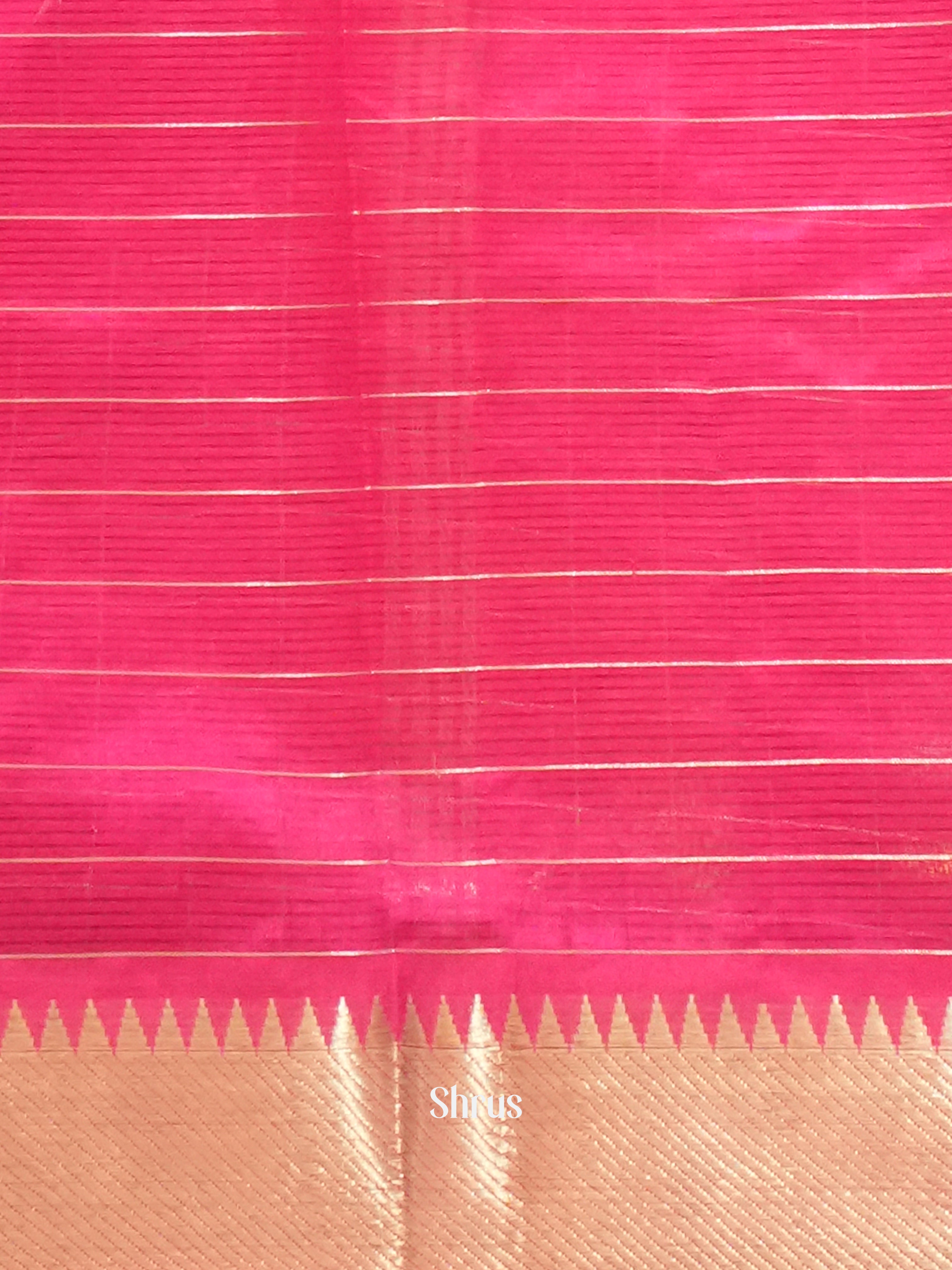 Pink(Single Tone)- Mangalagiri Silk Cotton saree - Shop on ShrusEternity.com