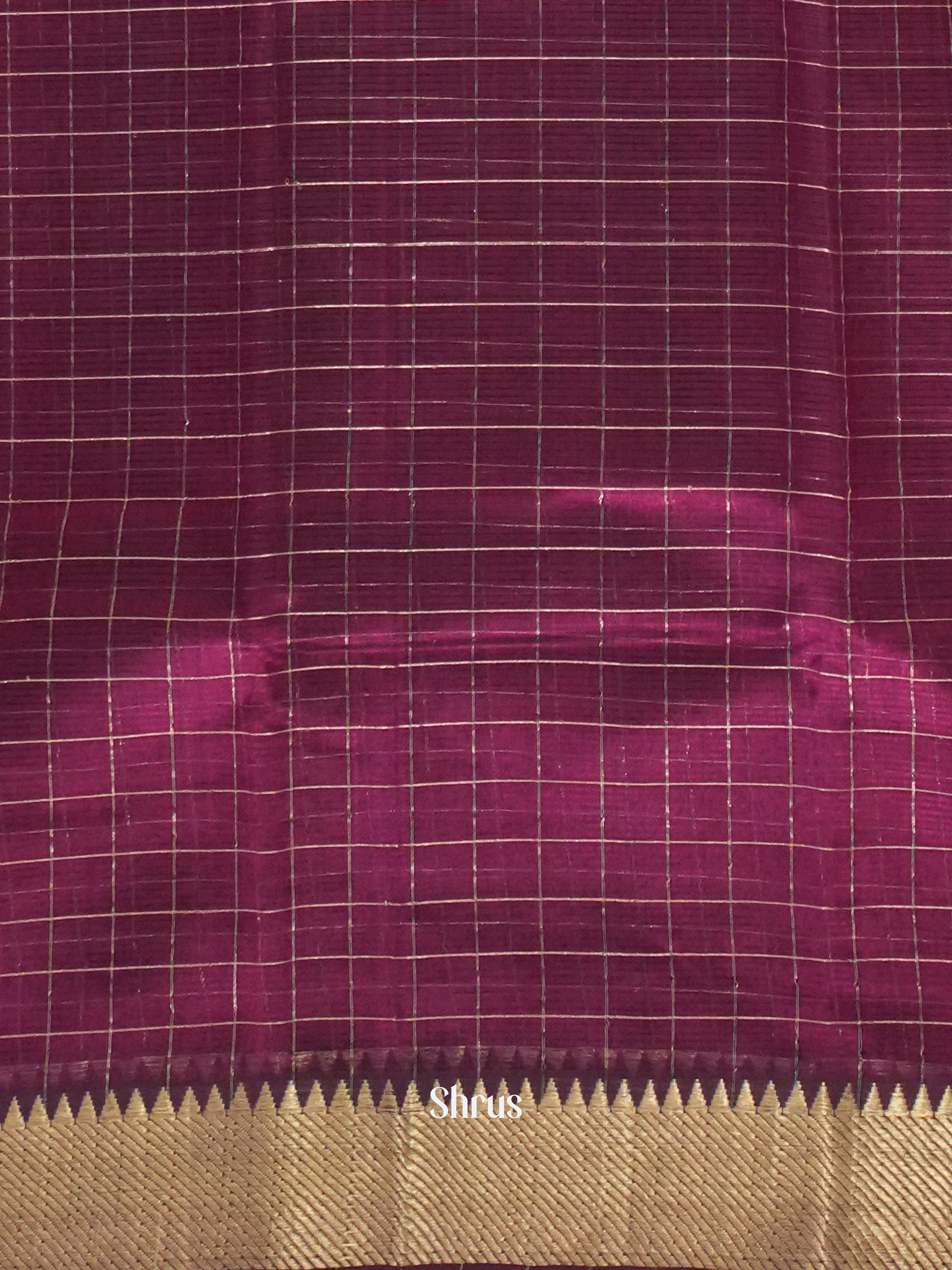 Purpel(Single Tone)- Mangalagiri Silk Cotton Saree - Shop on ShrusEternity.com