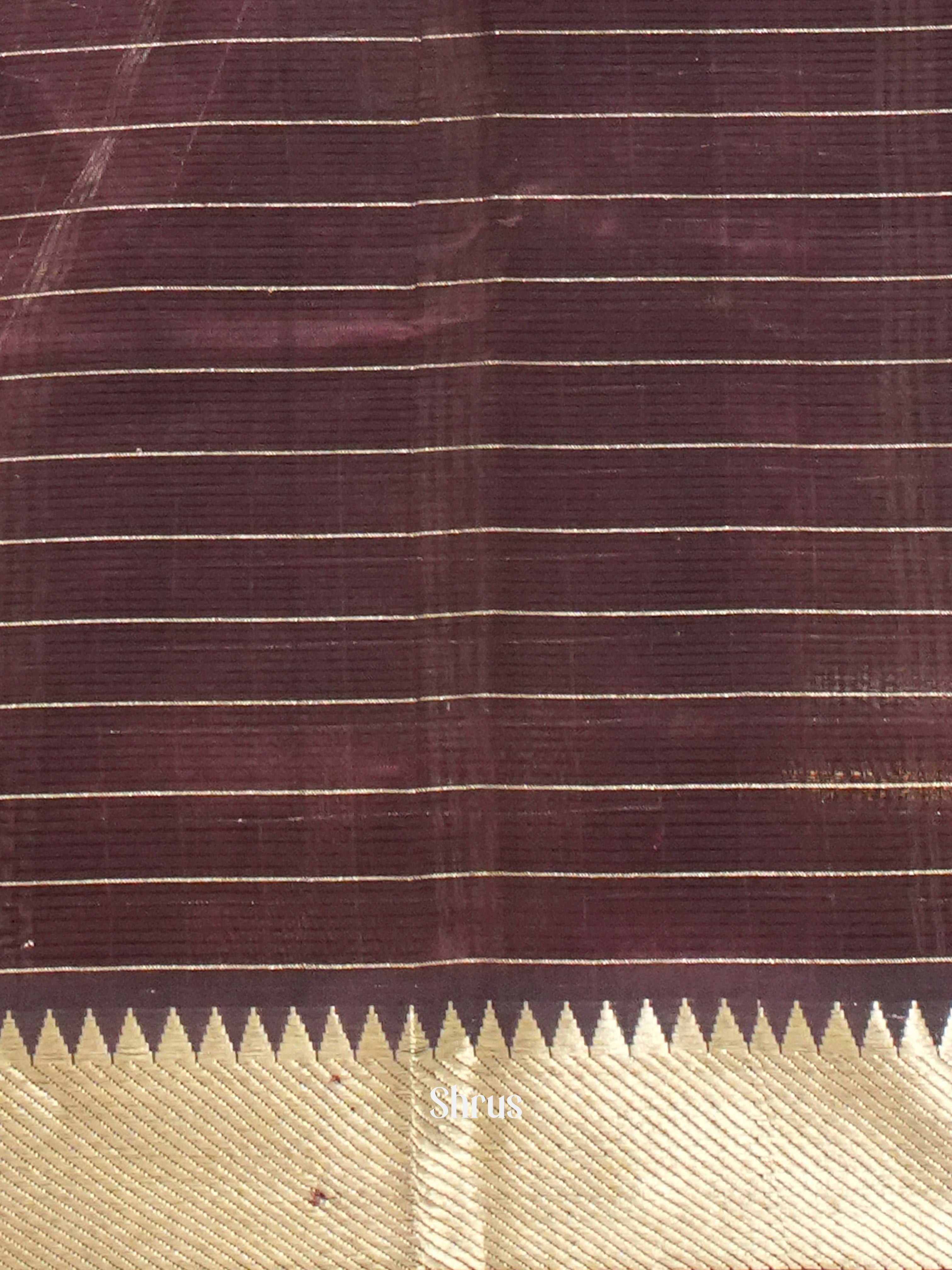 Brown(Single Tone)- Managalagiri Silk Cotton Saree - Shop on ShrusEternity.com