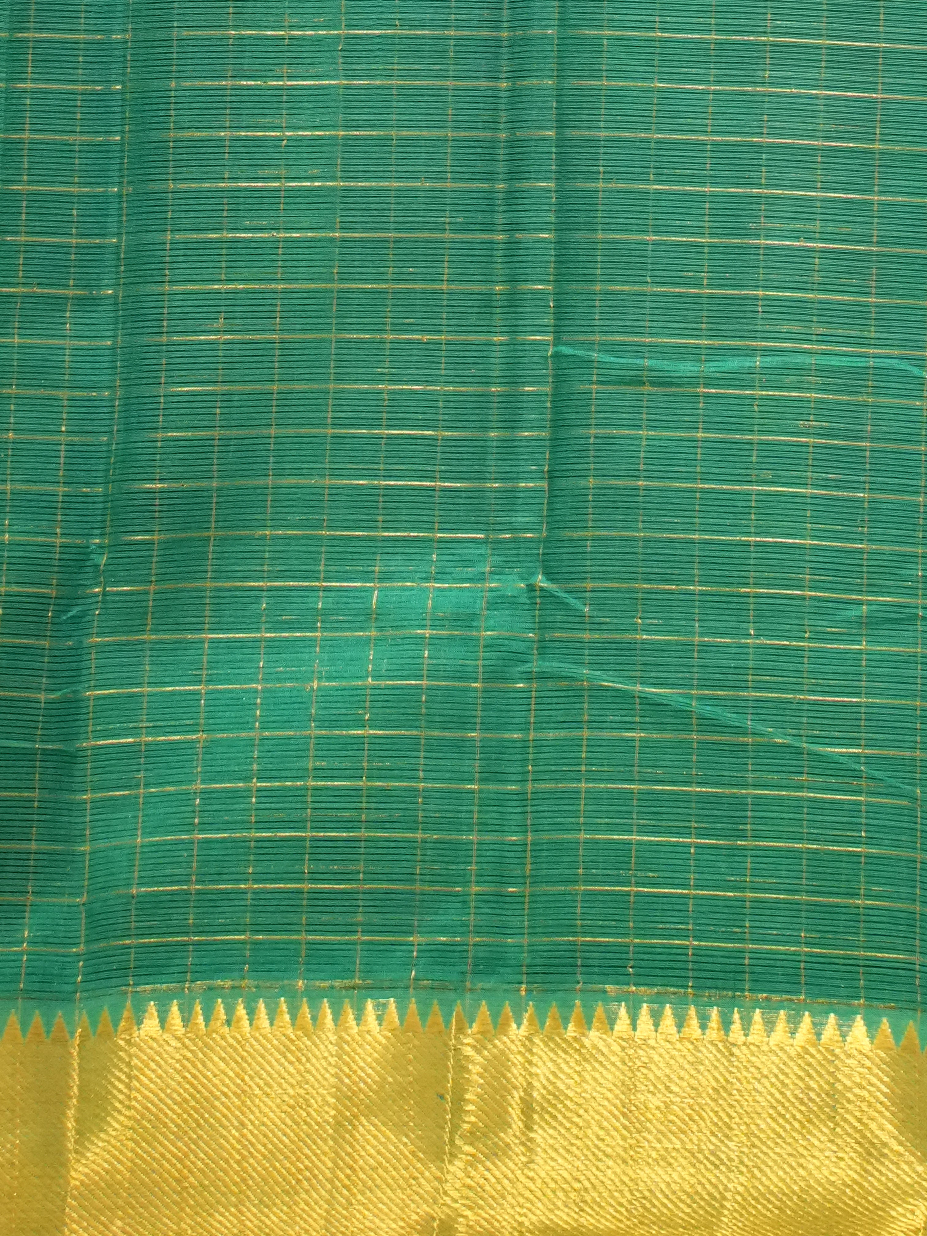 Green(Single Tone)- Mangalagiri Silk Cotton - Shop on ShrusEternity.com