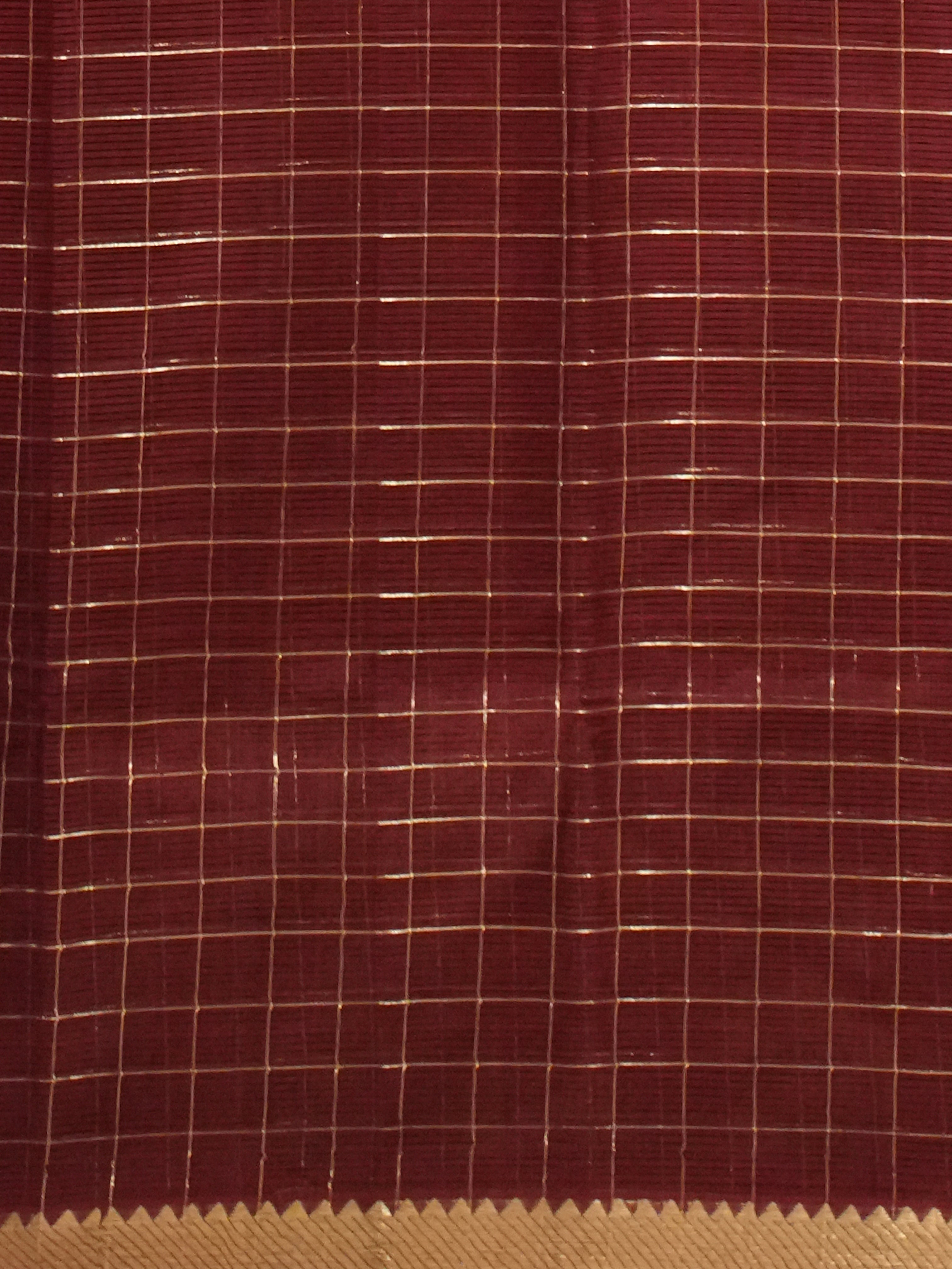 Brown(Single tone)- Mangalagiri Silk Cotton saree - Shop on ShrusEternity.com