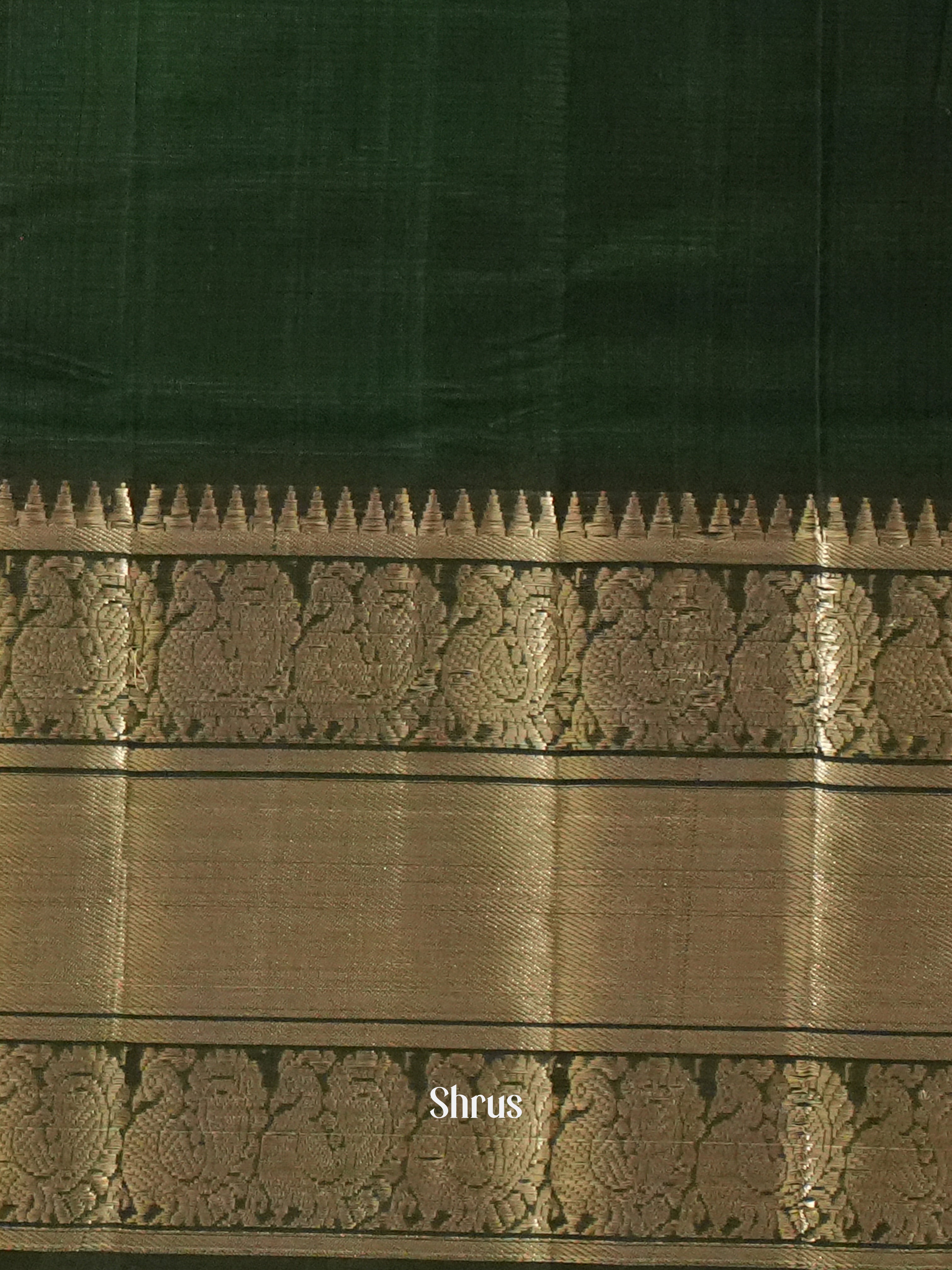 Green (Single Tone)- Mangalagiri Silk Cotton Saree - Shop on ShrusEternity.com