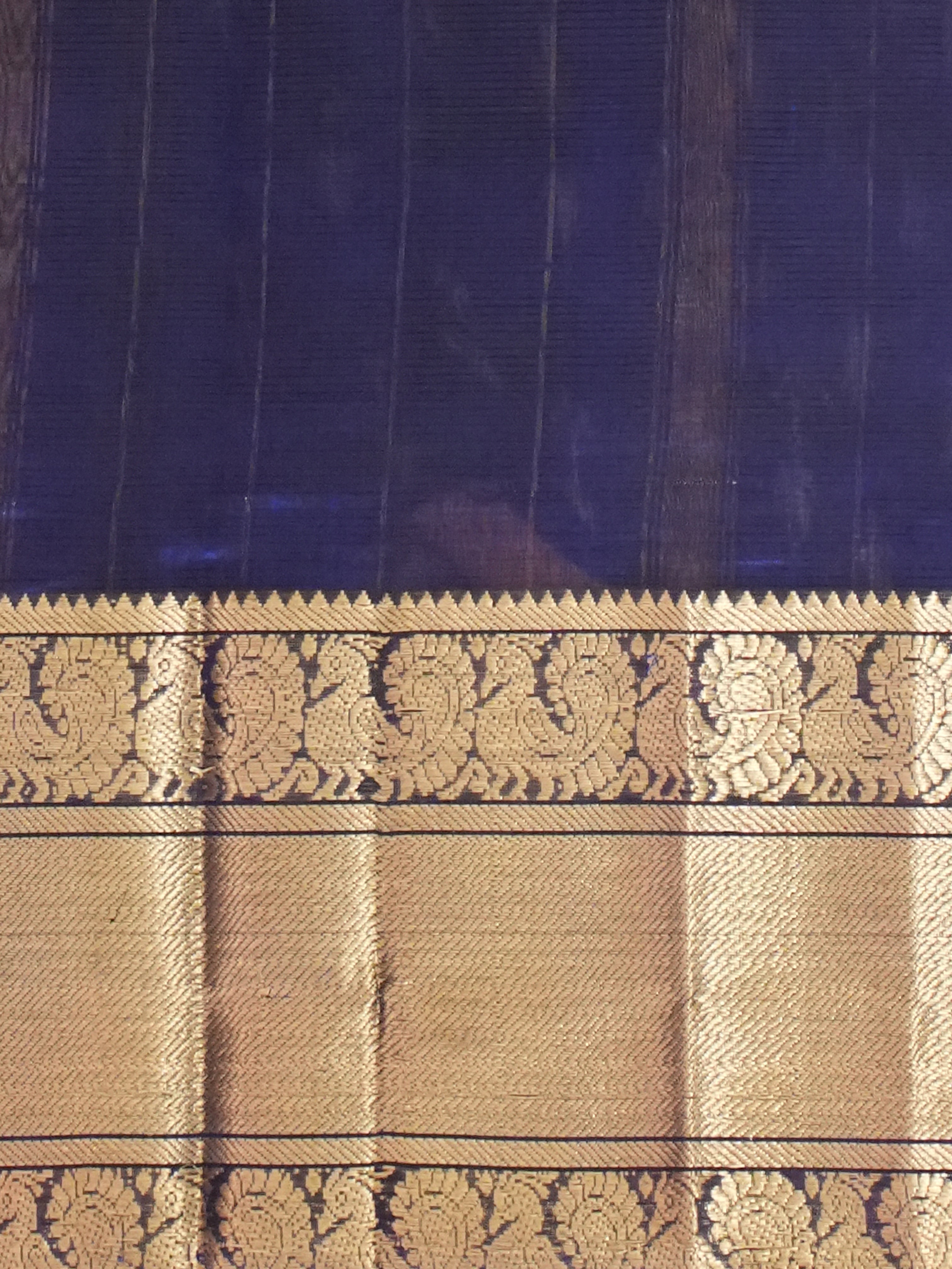 Blue (single Tone)- Mangalagiri Silk Cotton Saree - Shop on ShrusEternity.com