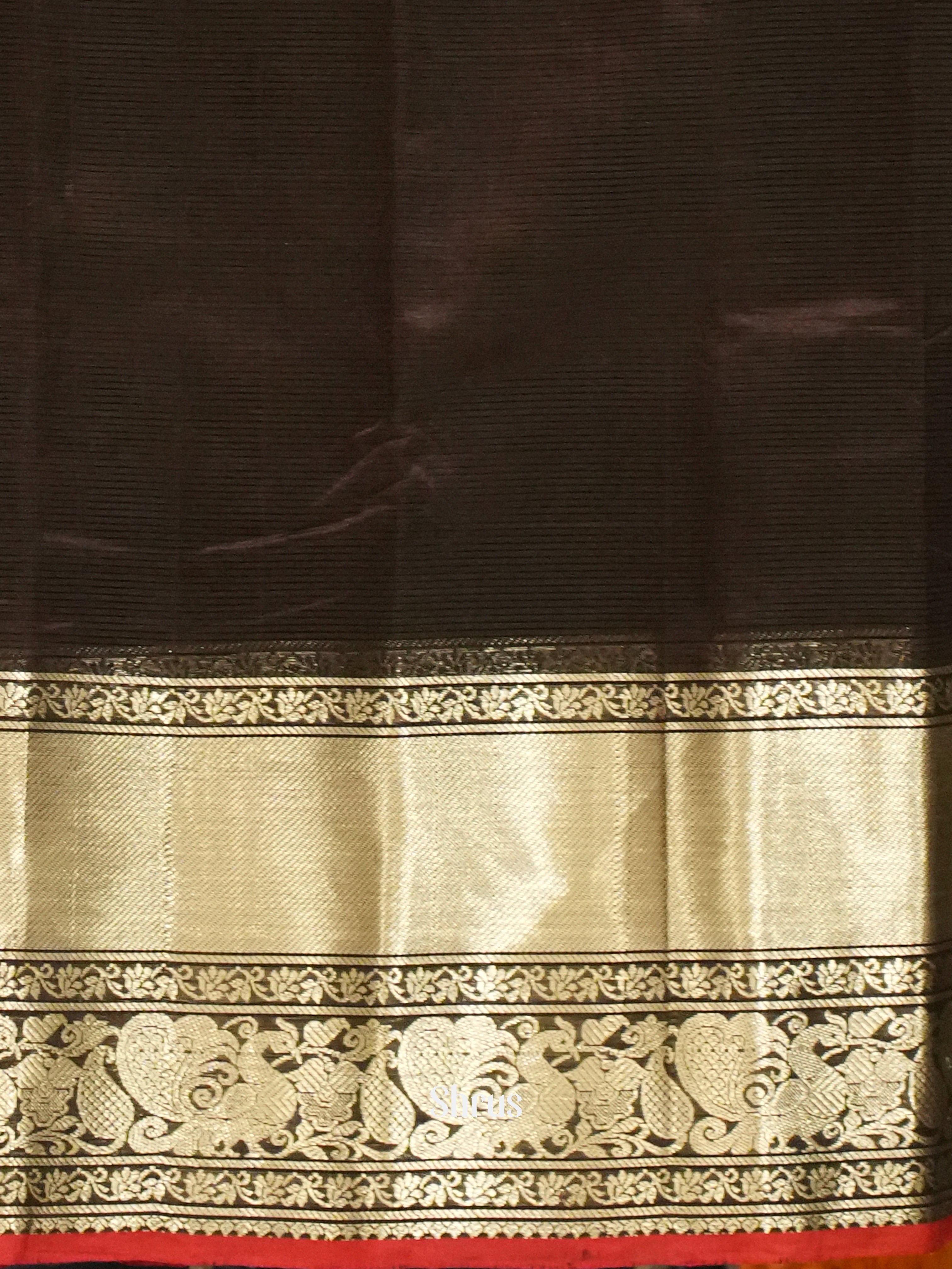 Black(Single Tone)- Mangalagiri Silk Cotton saree - Shop on ShrusEternity.com