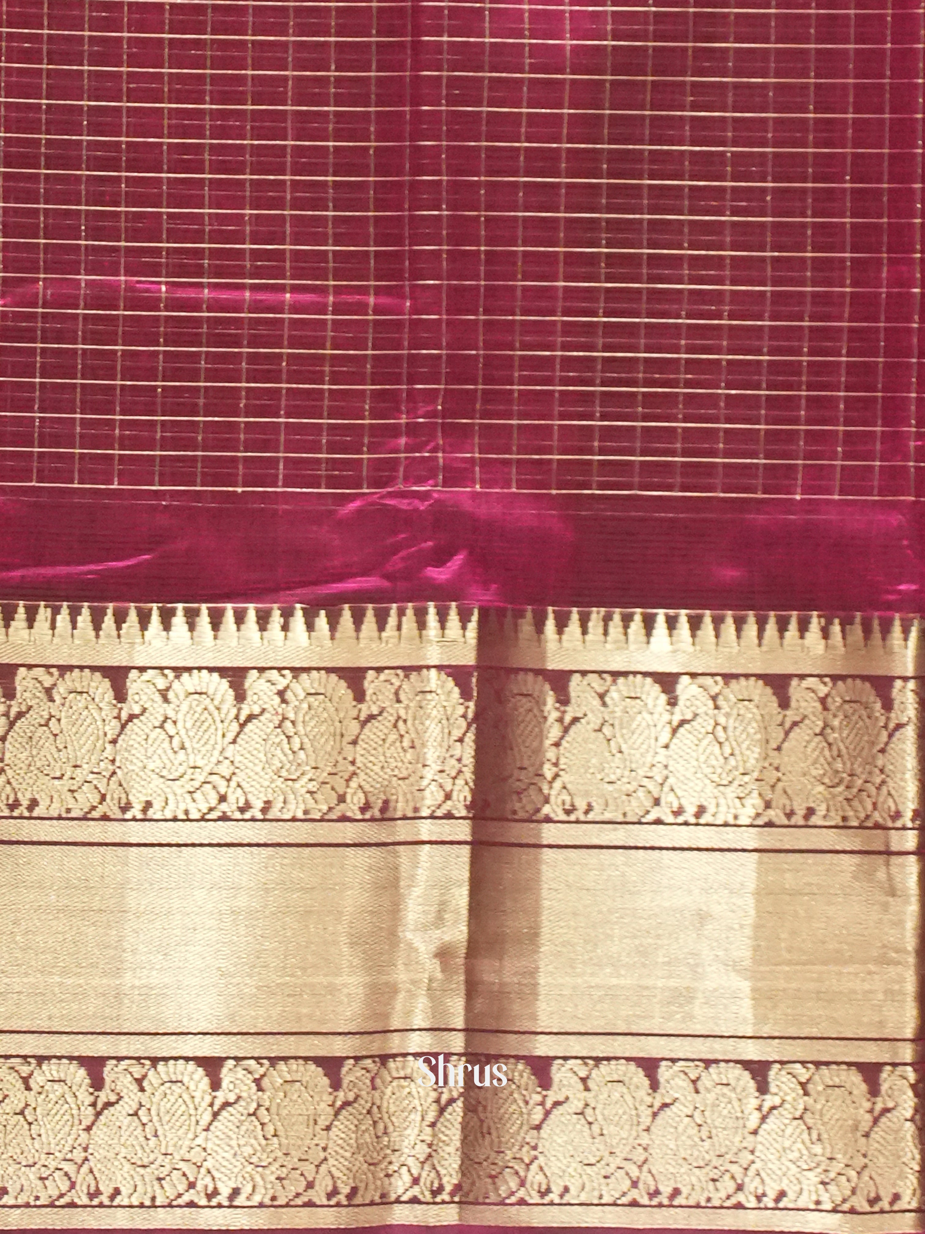 Purple(Single Tone)- Mangalagiri Silk Cotton Saree - Shop on ShrusEternity.com